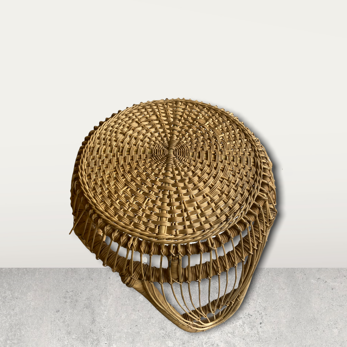 Malawi cane side table — detail of the woven top