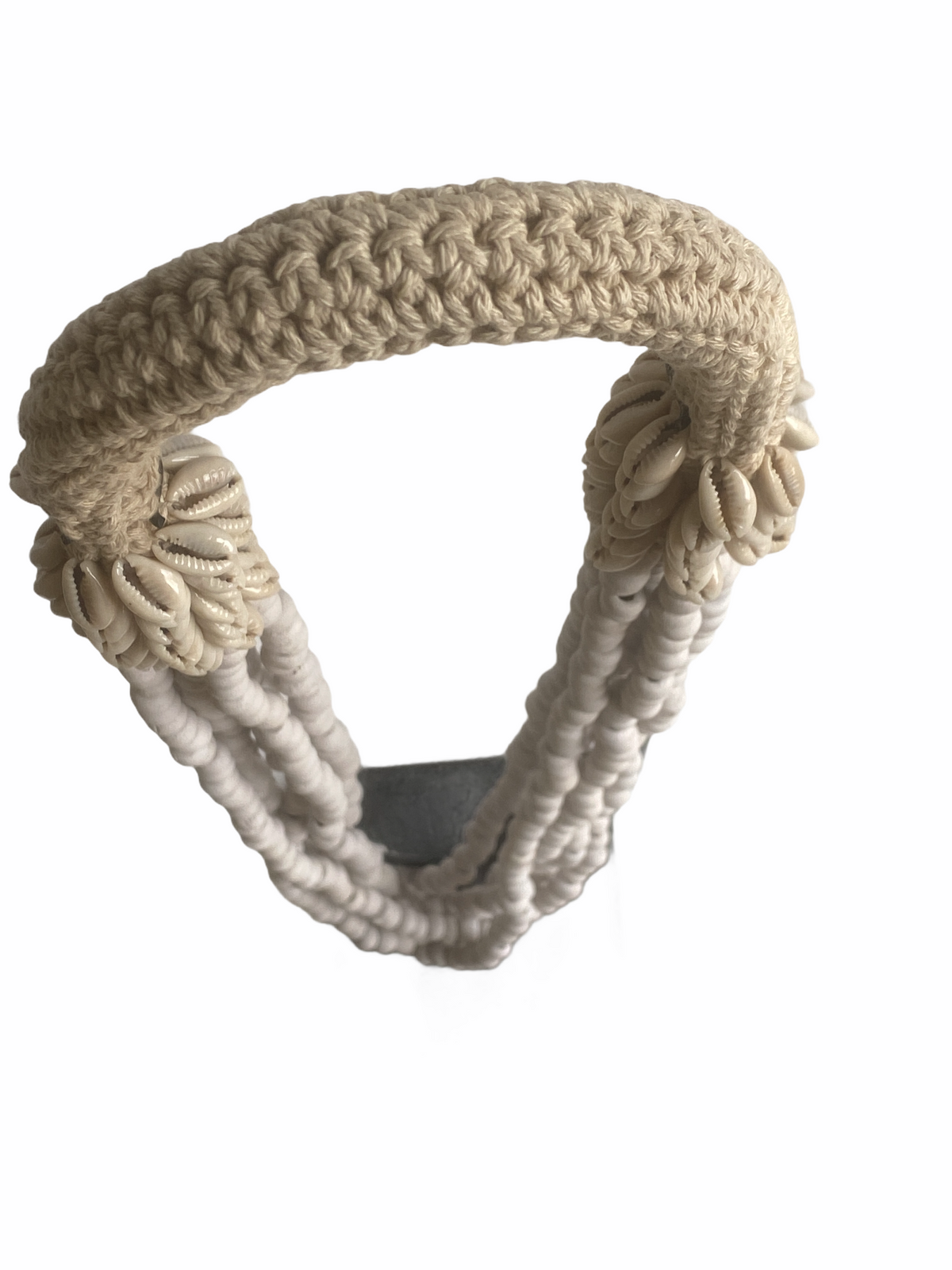 Handmade Beaded & Shell Necklace - White