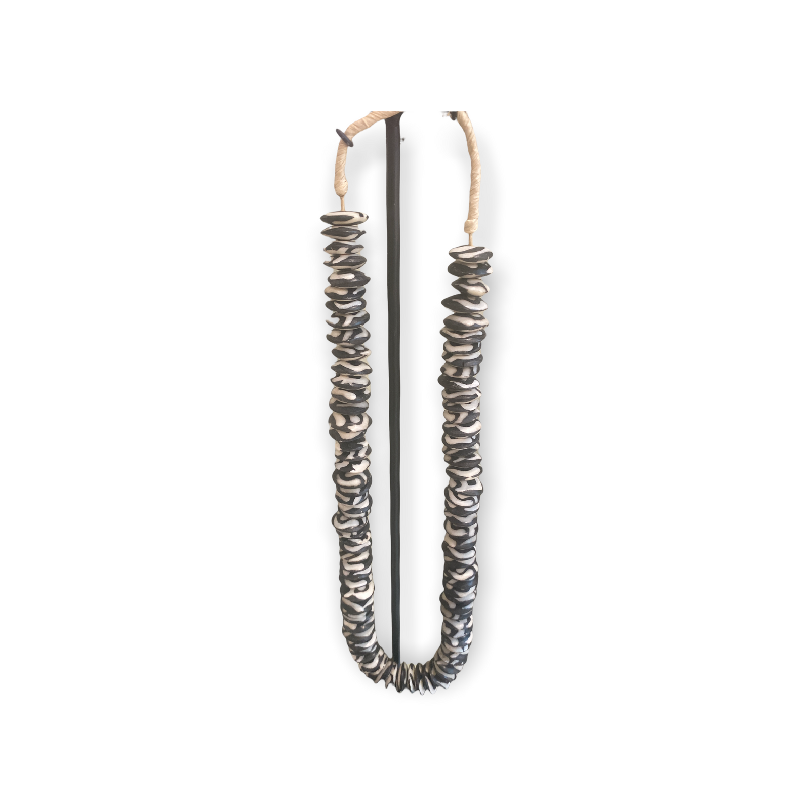 Kenya Beads - Black & White discs CWKen02