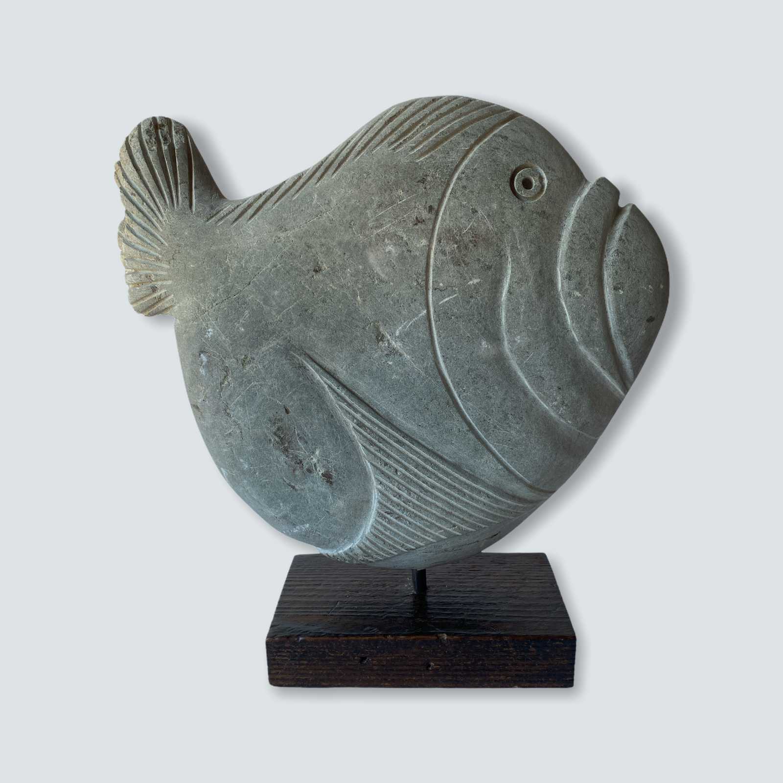 Stone Fish Sculpture - Zimbabwe (01) L