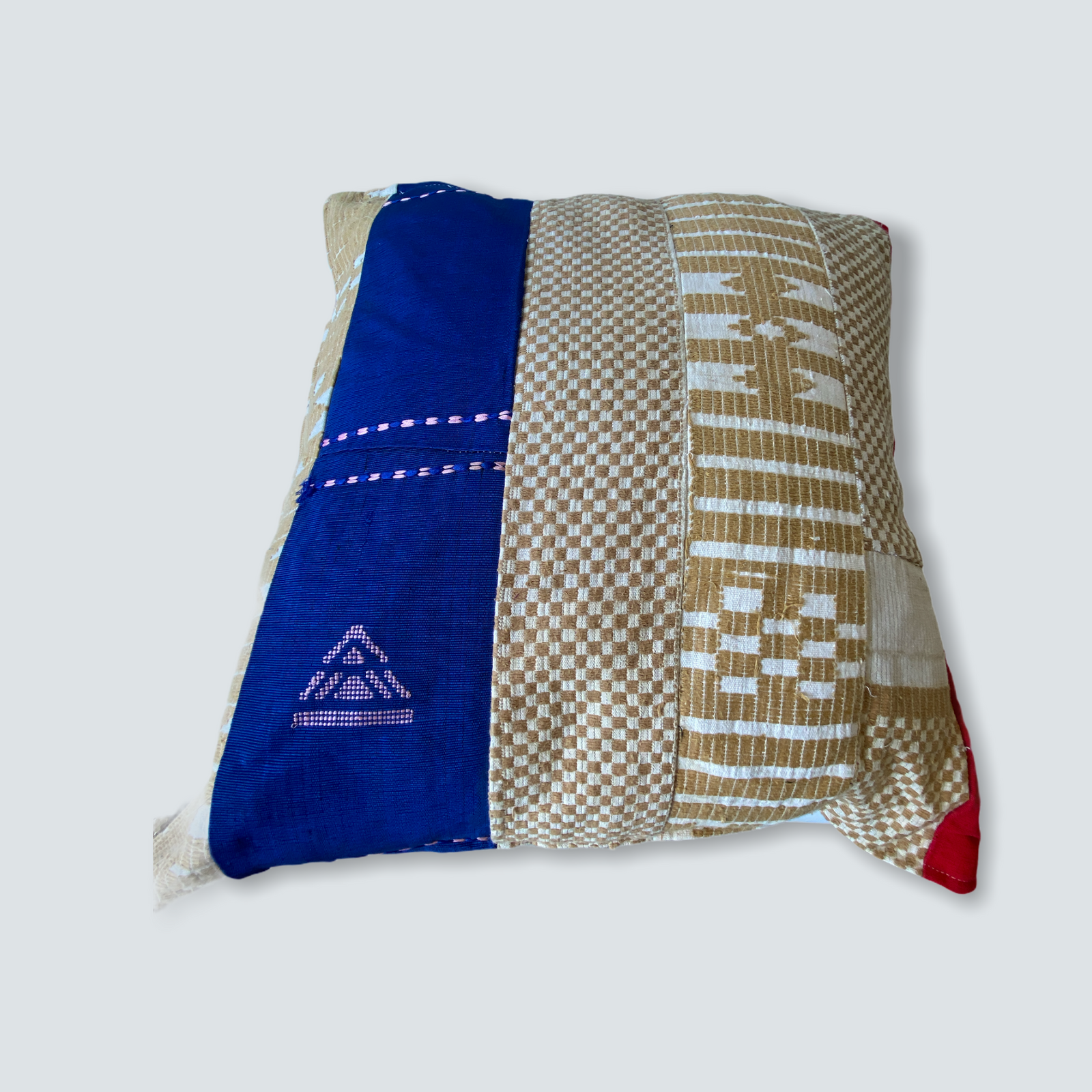 Handwoven Nupe cloth cushion from Nigeria, 50 by 50cm