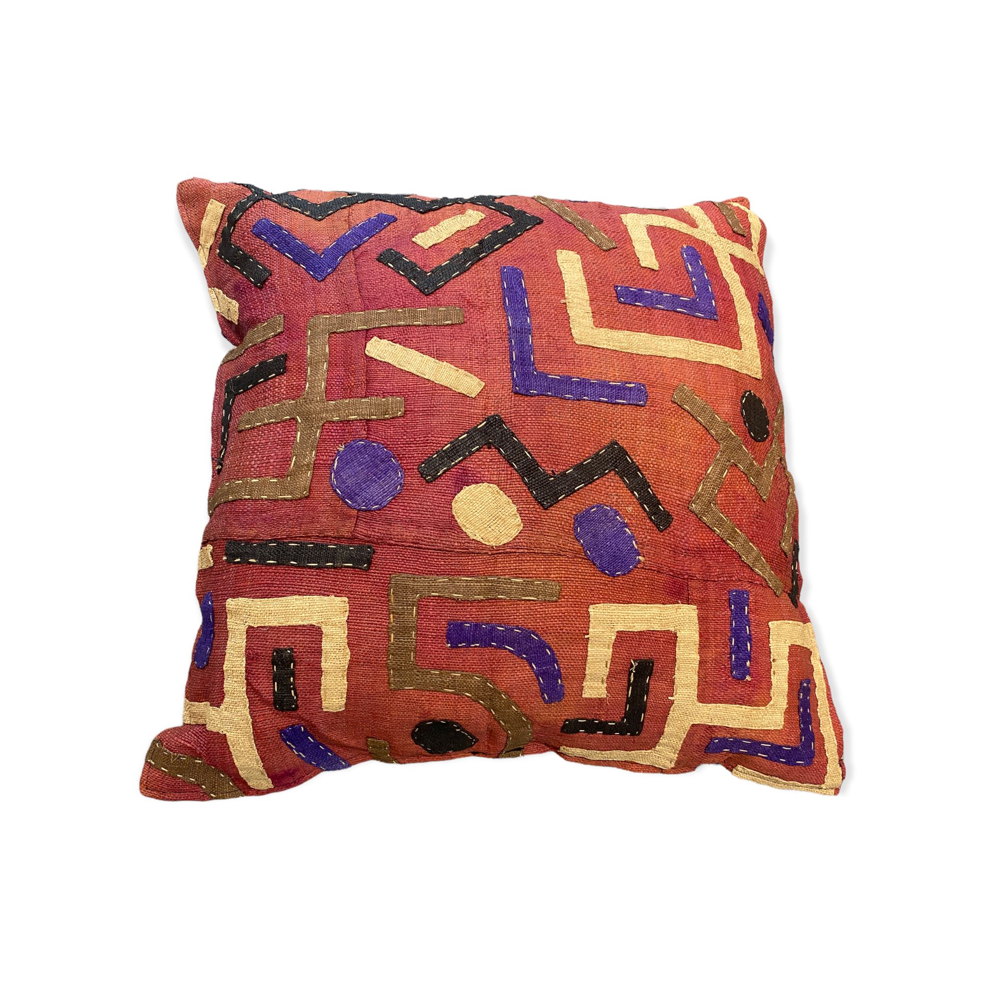 African Kuba Cloth Cushion 60x60  (04)