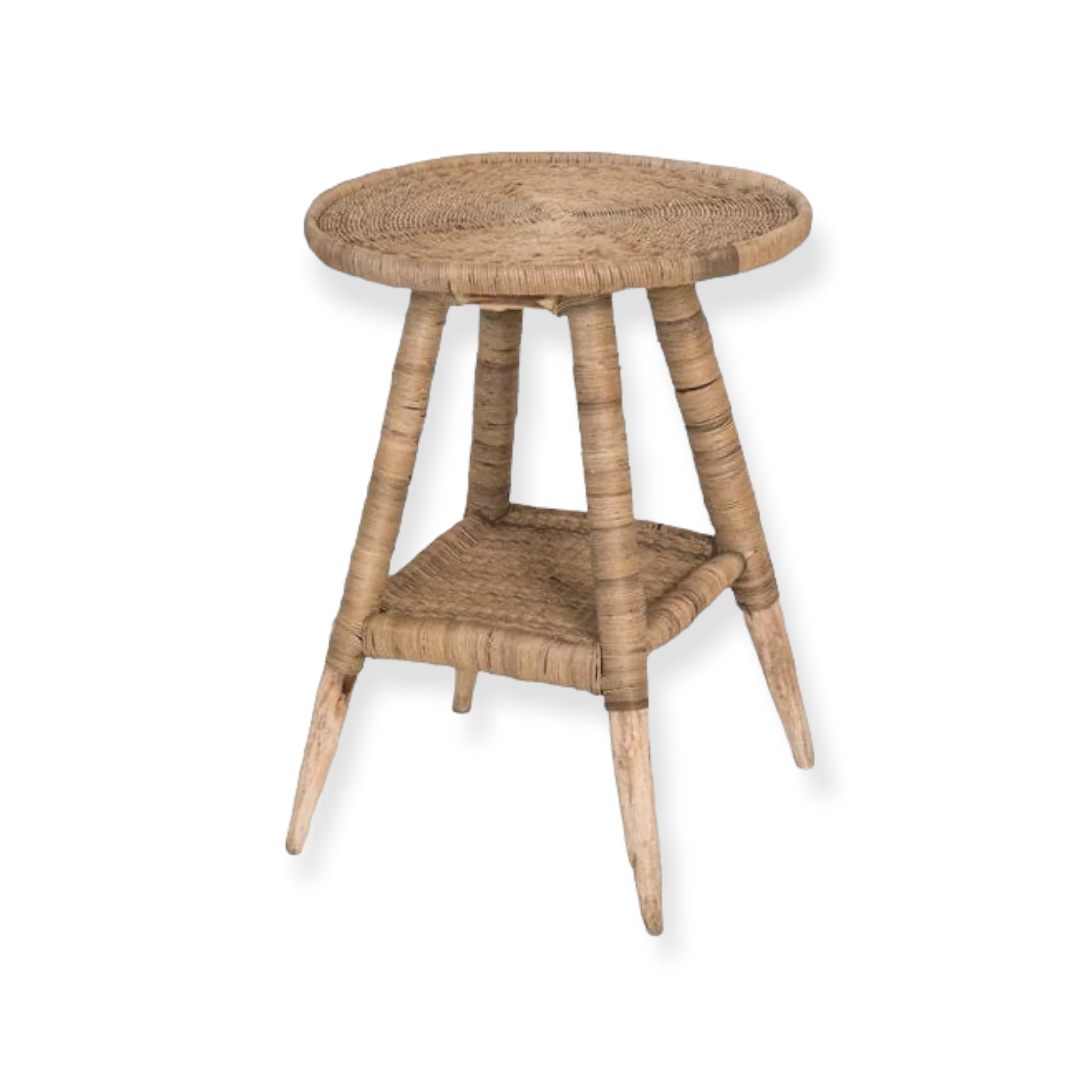 Cane round best sale side table