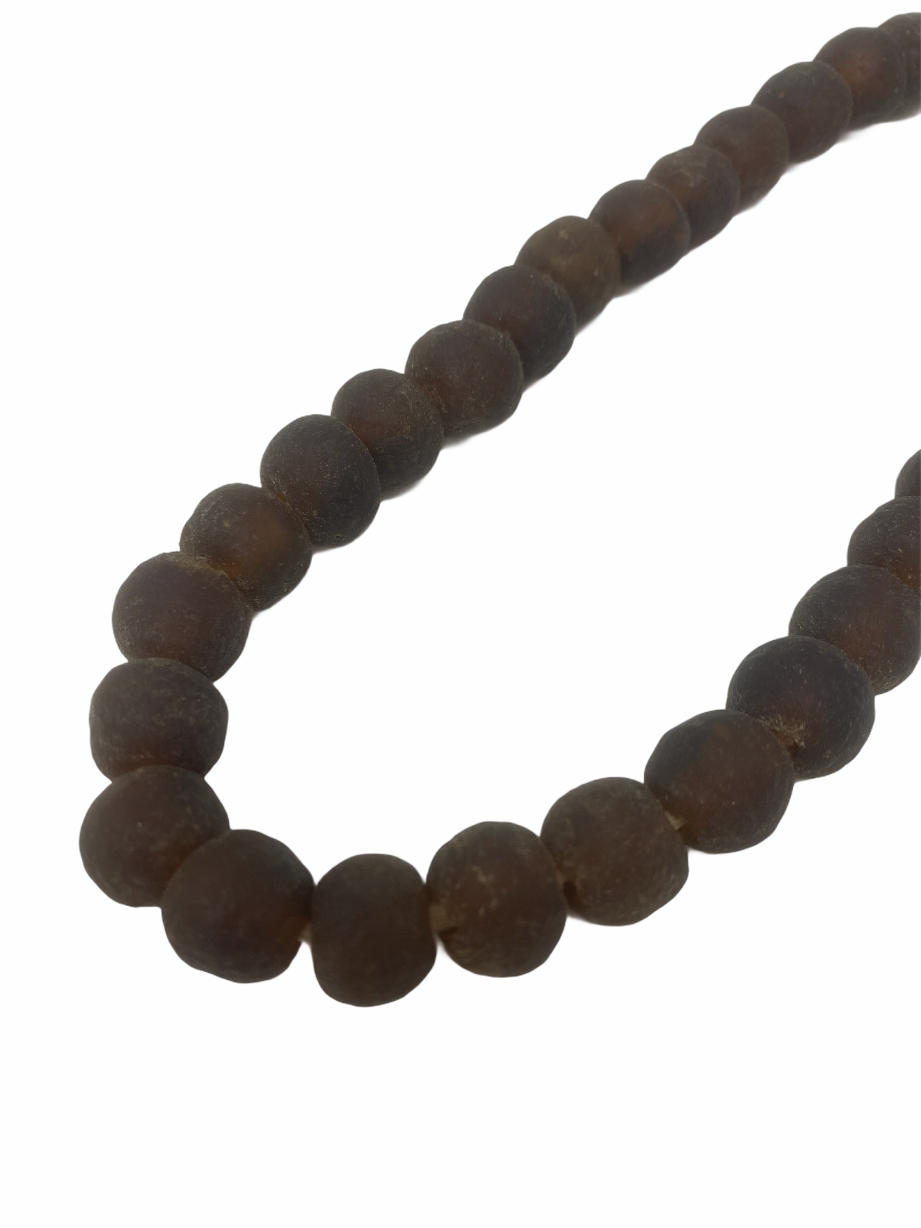 Ghana glass bead necklace - S brown