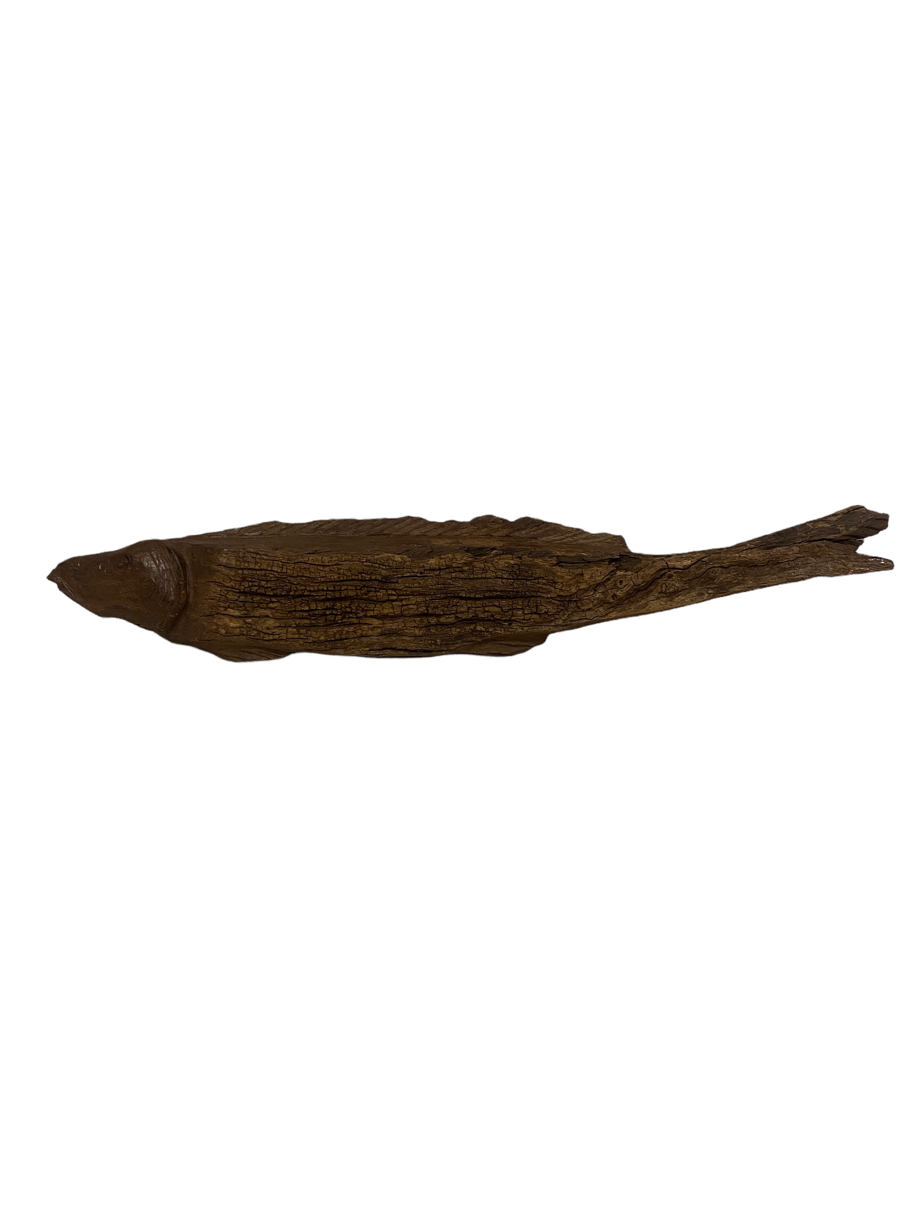 Driftwood Hand Carved Fish - (11.1) Sml