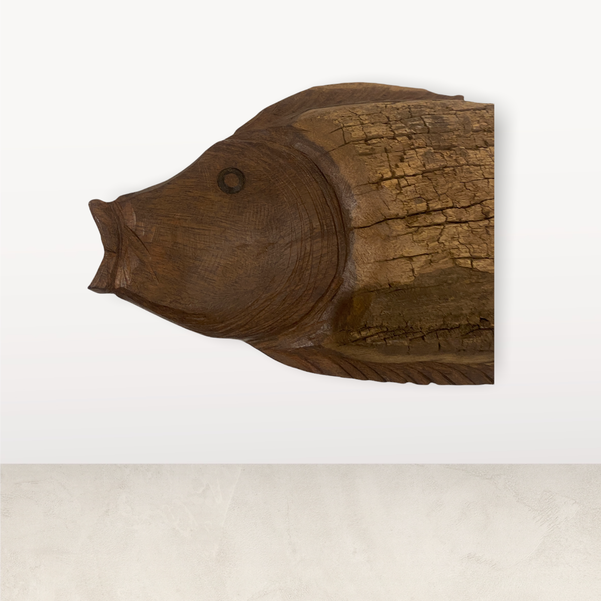 Driftwood Hand Carved Fish - (L10.6)