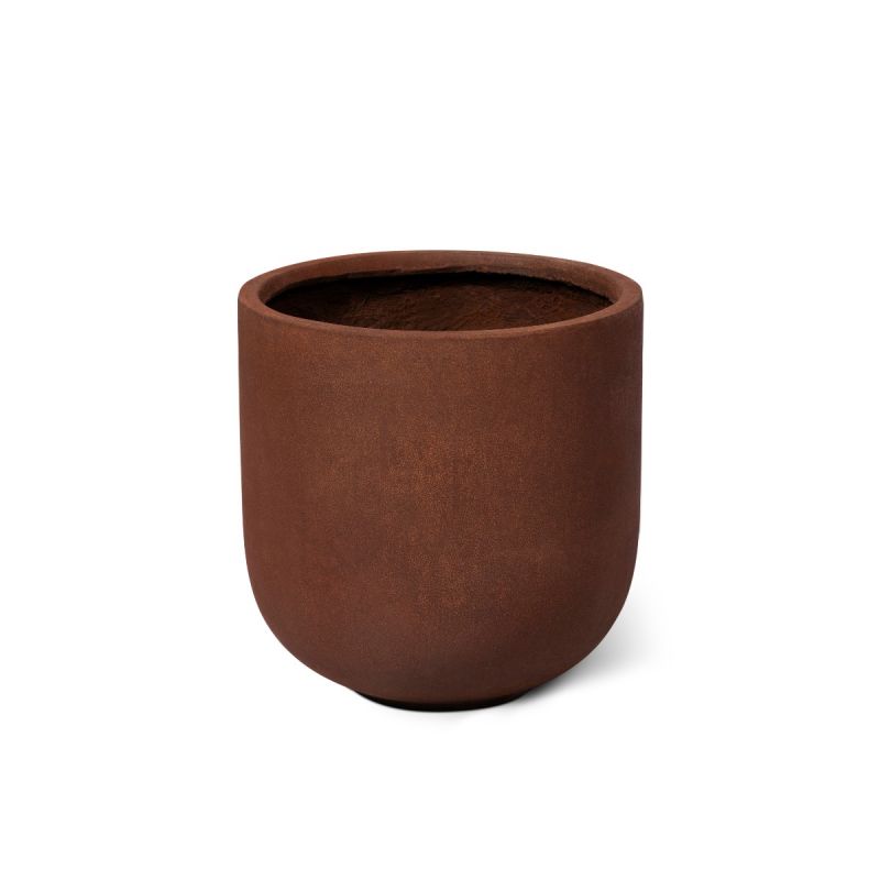 Rustic-finish concrete planter, for indoors or out