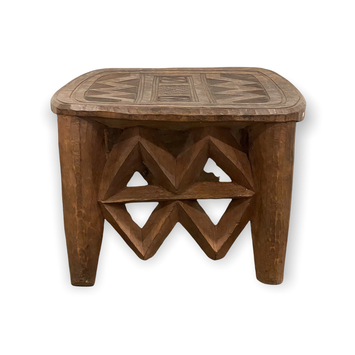 Nupe Table \ Stool - Square engraved (02)