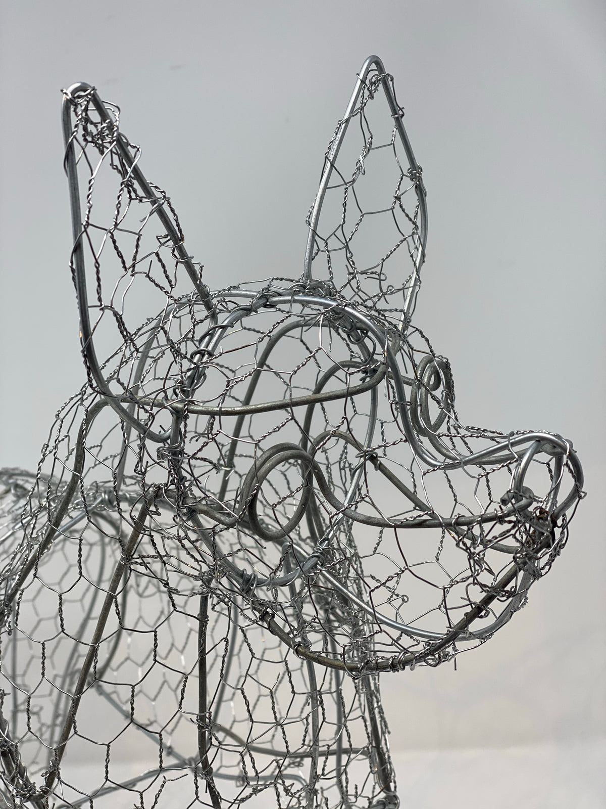 Handmade Wire Dog Sculpture