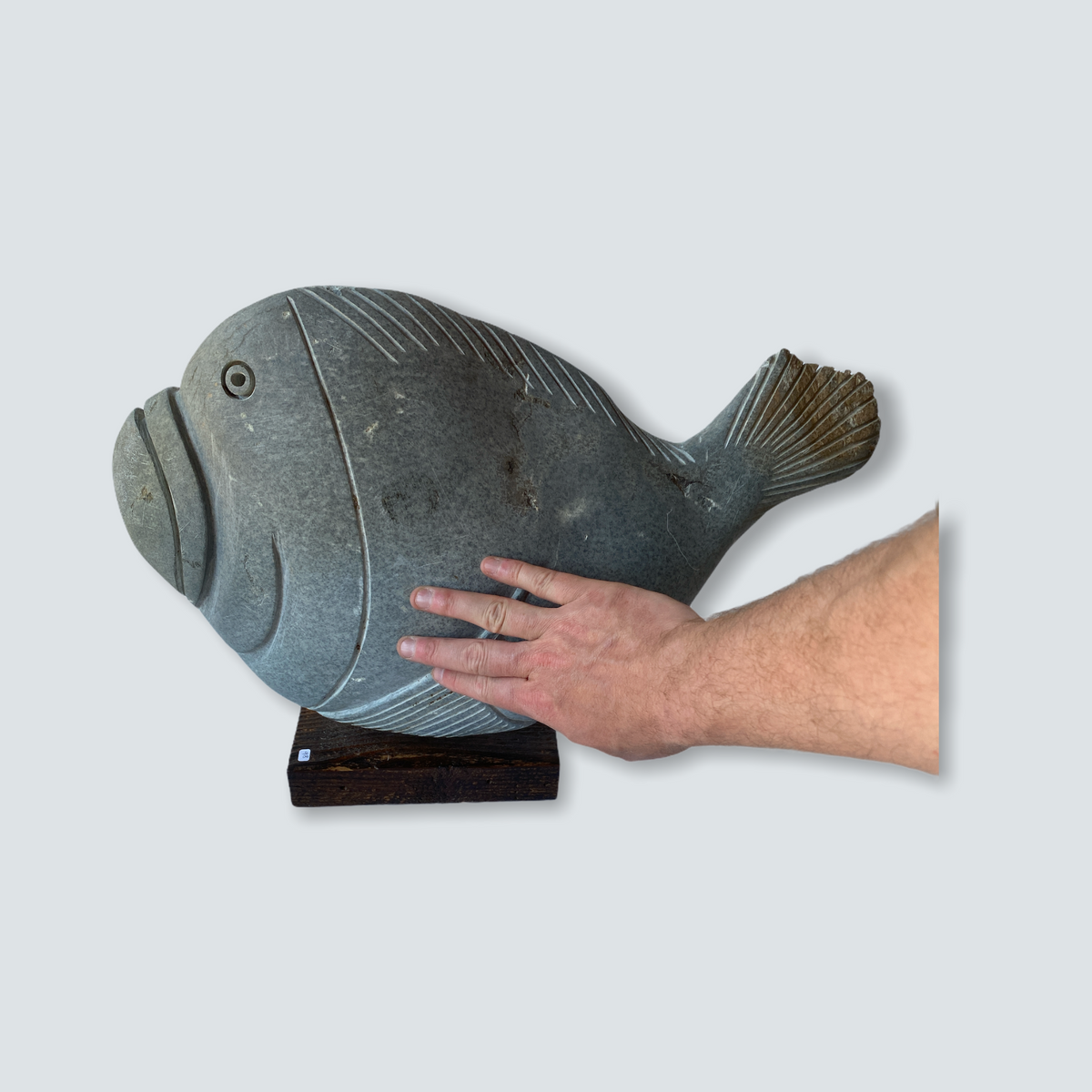Stone Fish Sculpture - Zimbabwe (08) XL
