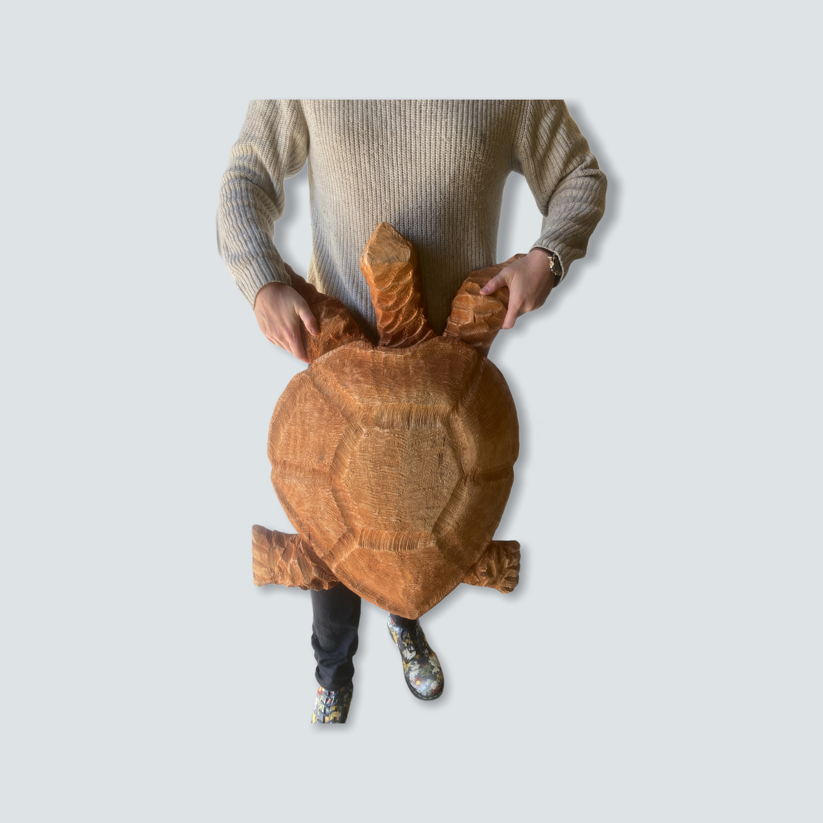 Mozambique hand carved Sea Turtle XL - (01)