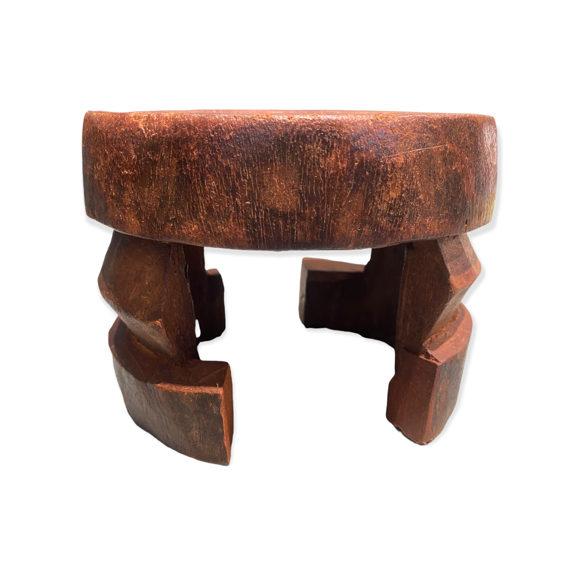 Yoruba hand carved stool - (07)