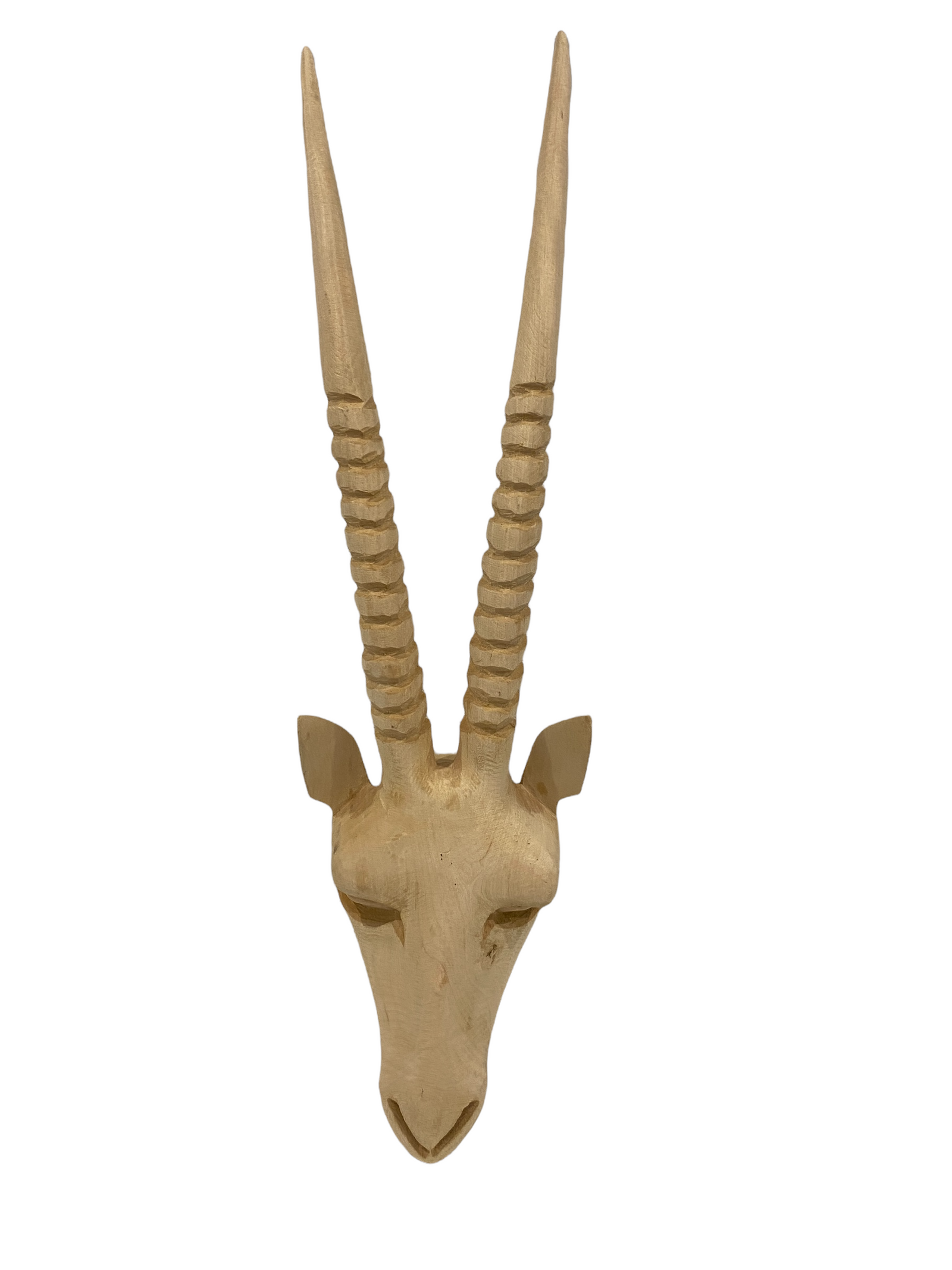 Hand-carved Jacaranda wood buck head from Eswatini (Swaziland)