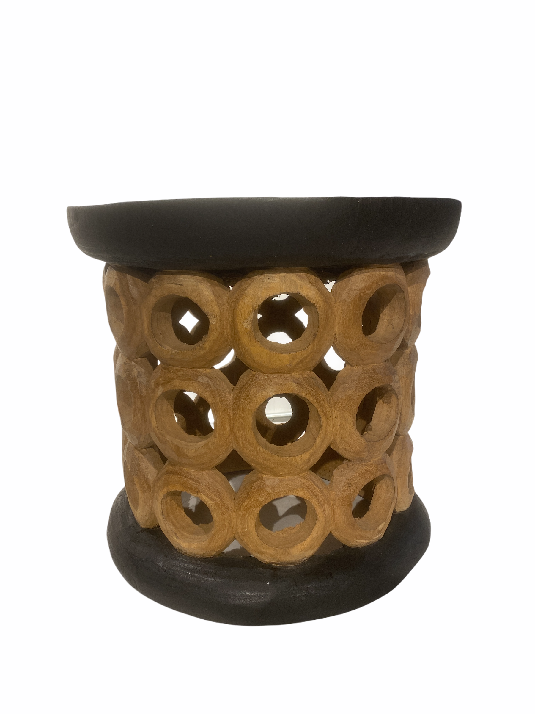 Bamileke Stool \ Table - 40cm - Natural & Black