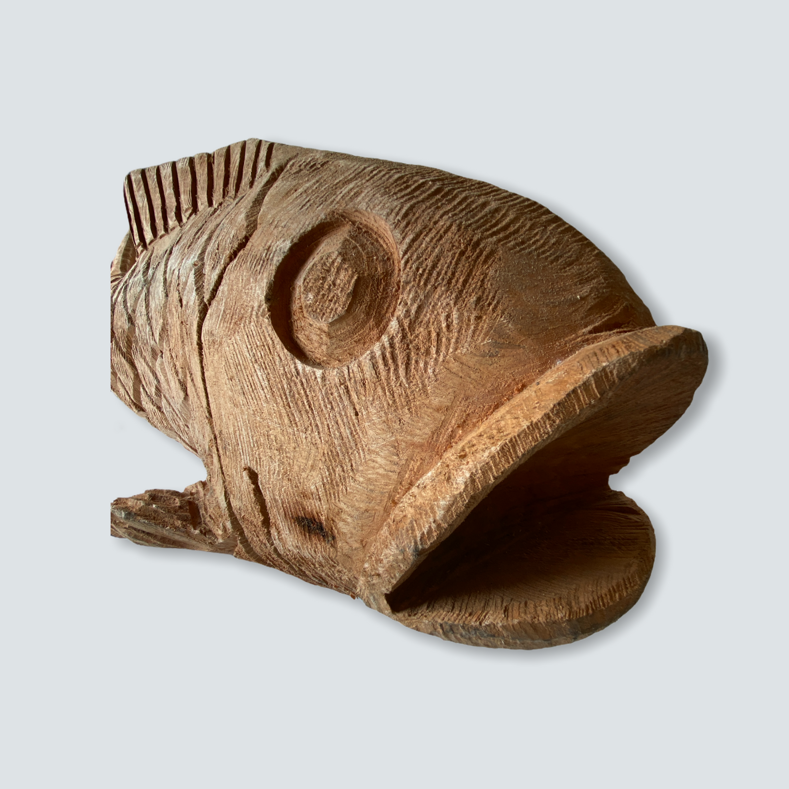 Mozambique hand carved Fish sculpture - L (02)