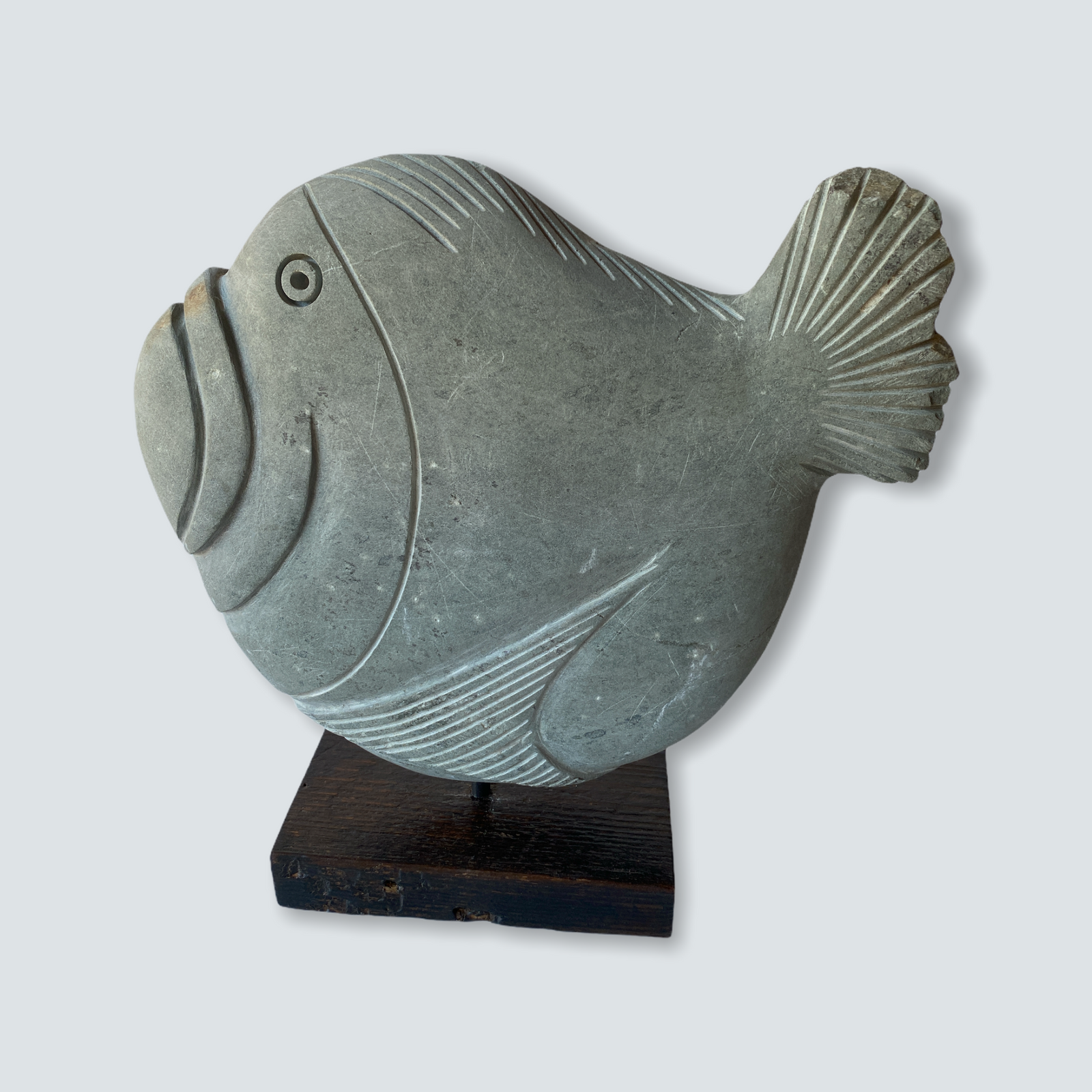 Stone Fish Sculpture - Zimbabwe (01) L