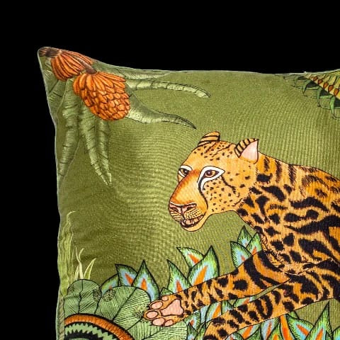 Ardmore- Cheetah Kings Forest Delta Silk Cushion Cover