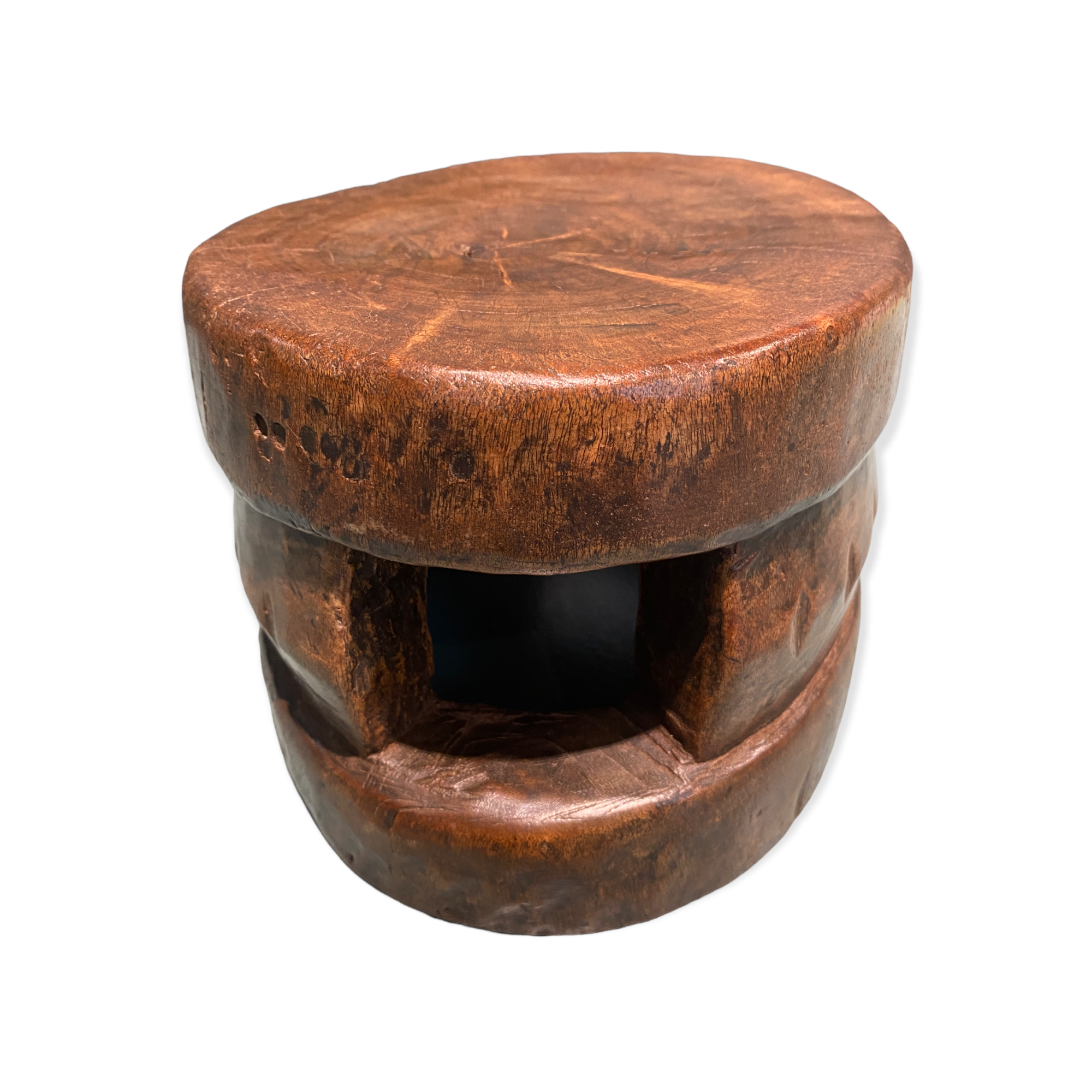 Yoruba hand carved stool - (04)