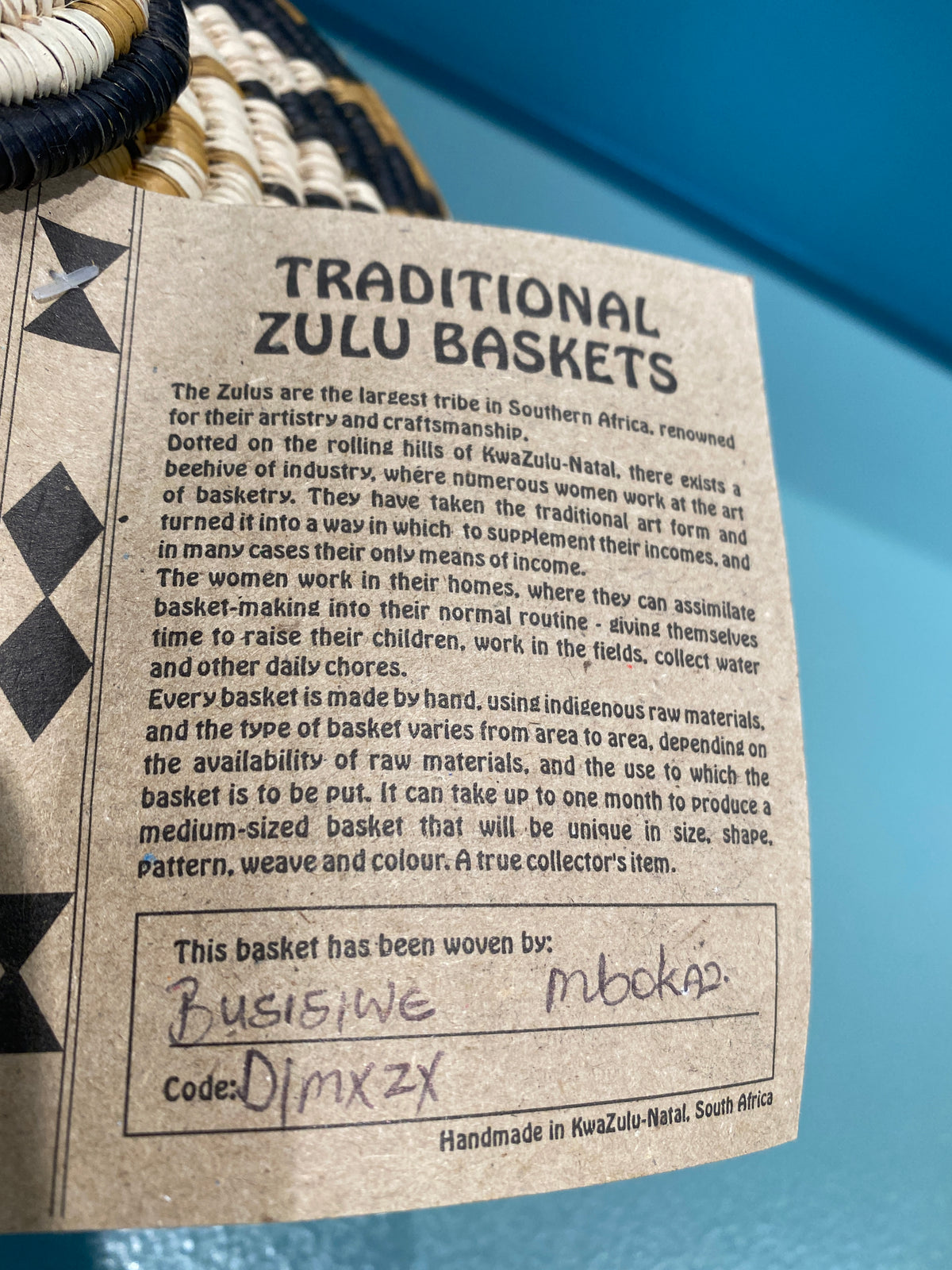 Zulu Ukhamba - traditional basket