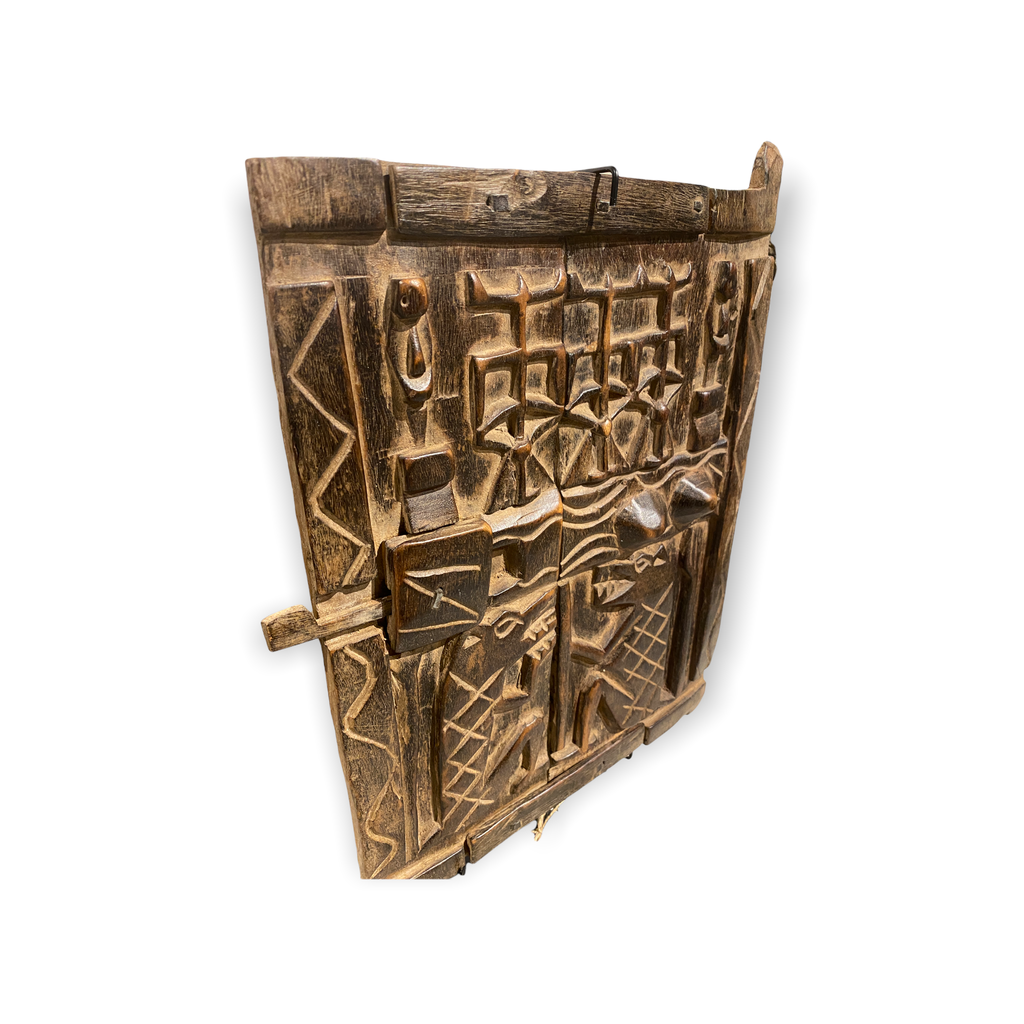 Dogon Granary door - old carving (01)