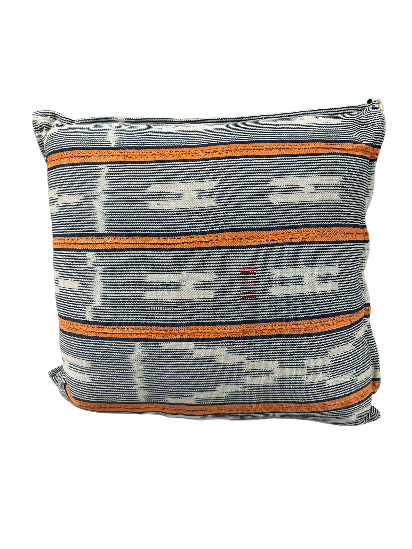 Handwoven Baule cloth cushion from Côte d'Ivoire, 50×50cm