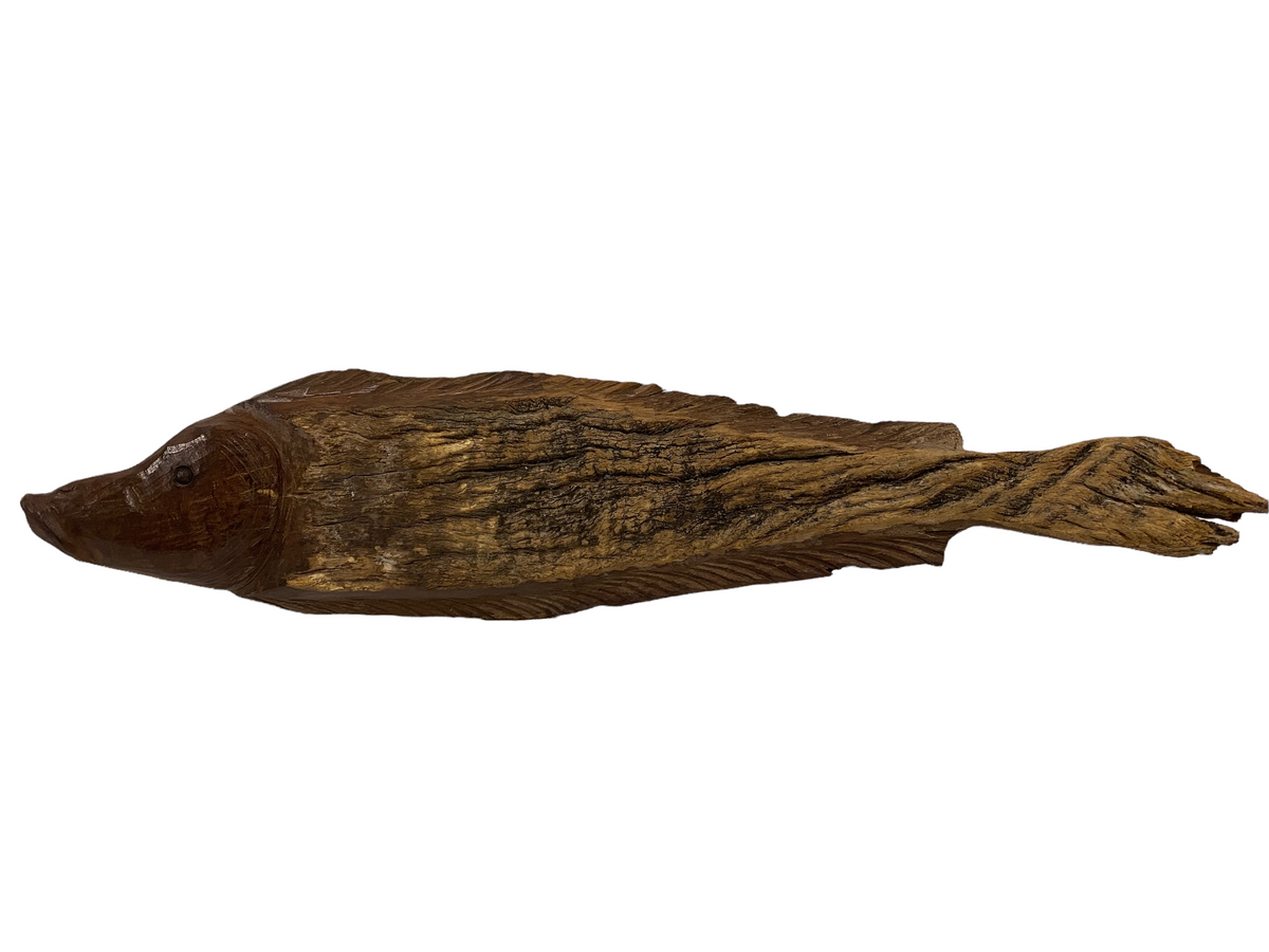 Driftwood Hand Carved Fish - M (1202)