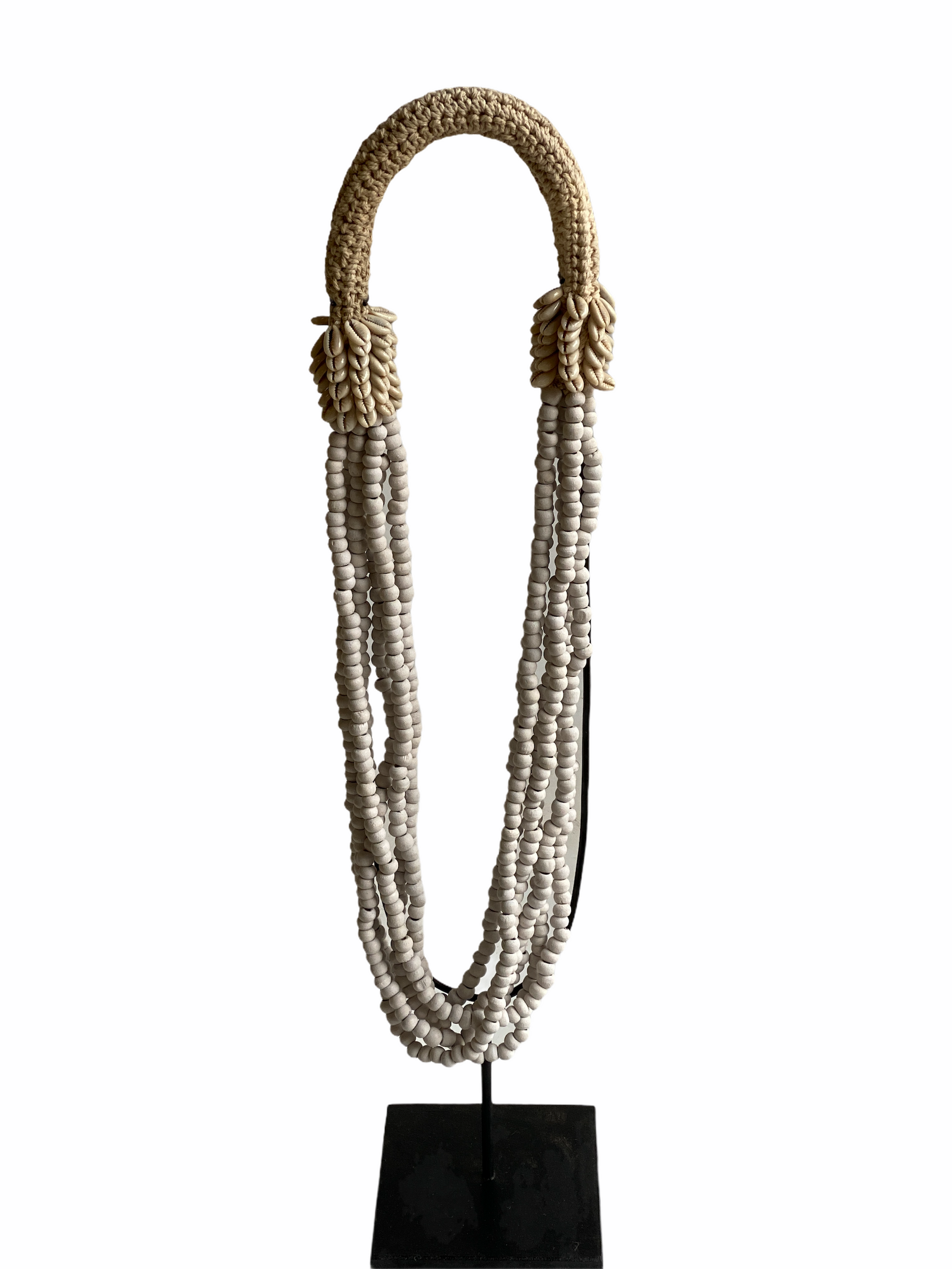 Handmade Beaded & Shell Necklace - White