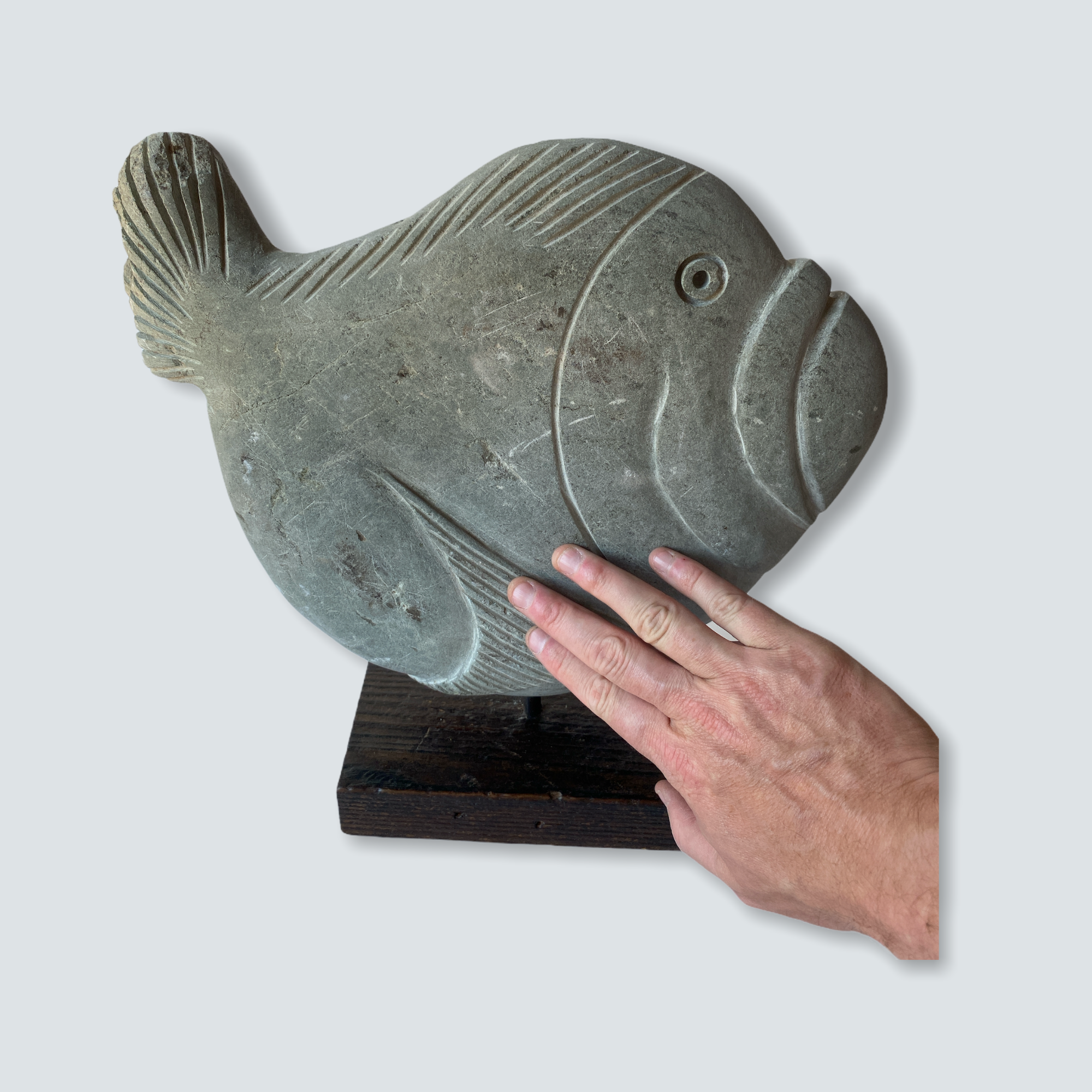 Stone Fish Sculpture - Zimbabwe (01) L