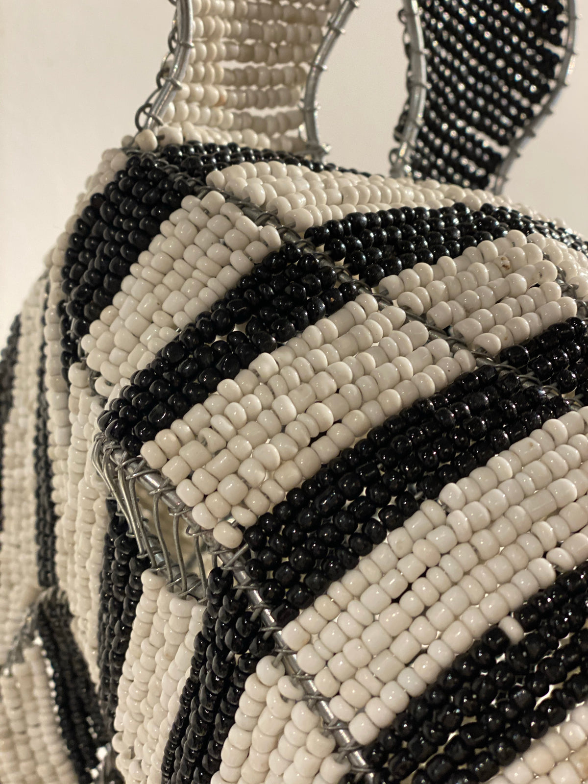 Zebra wall sculpture- Hand made beaded- Large