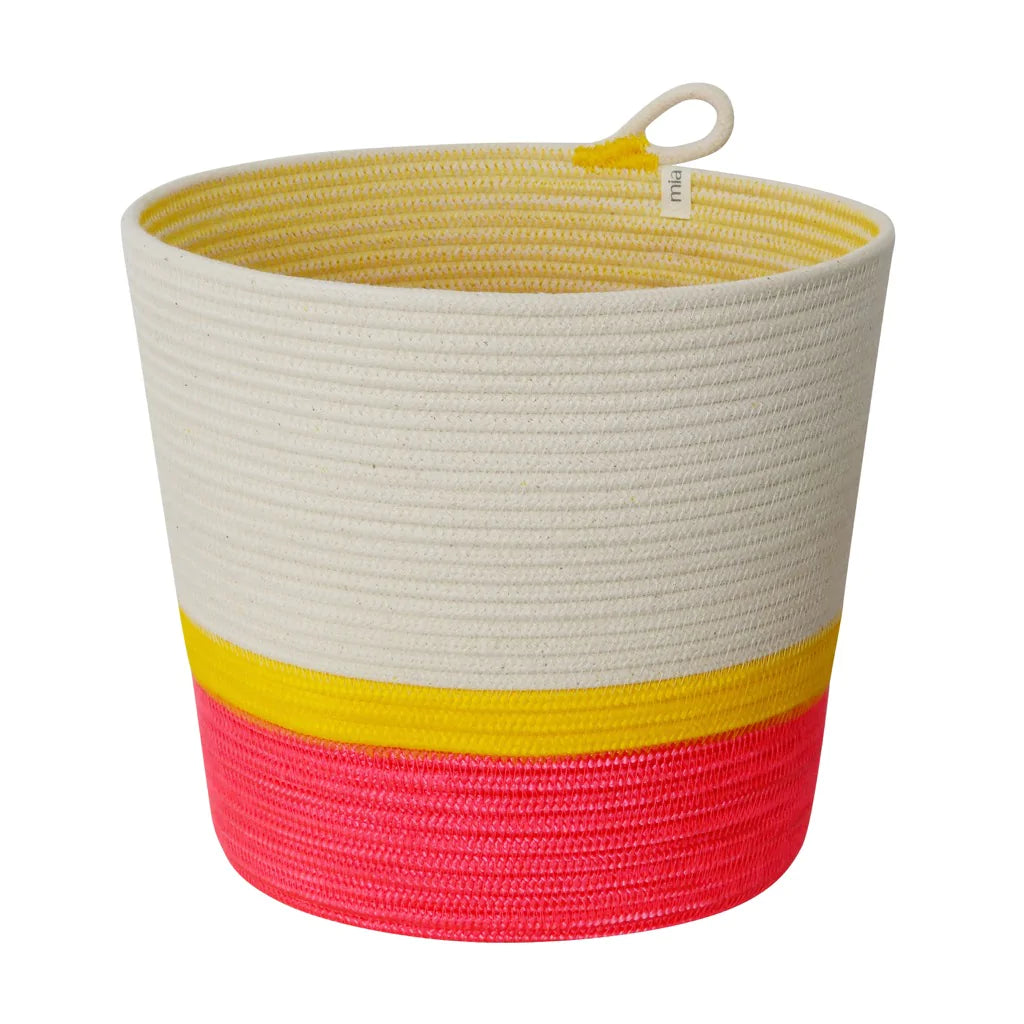 Planter Basket 100% cotton (17.4) Yellow