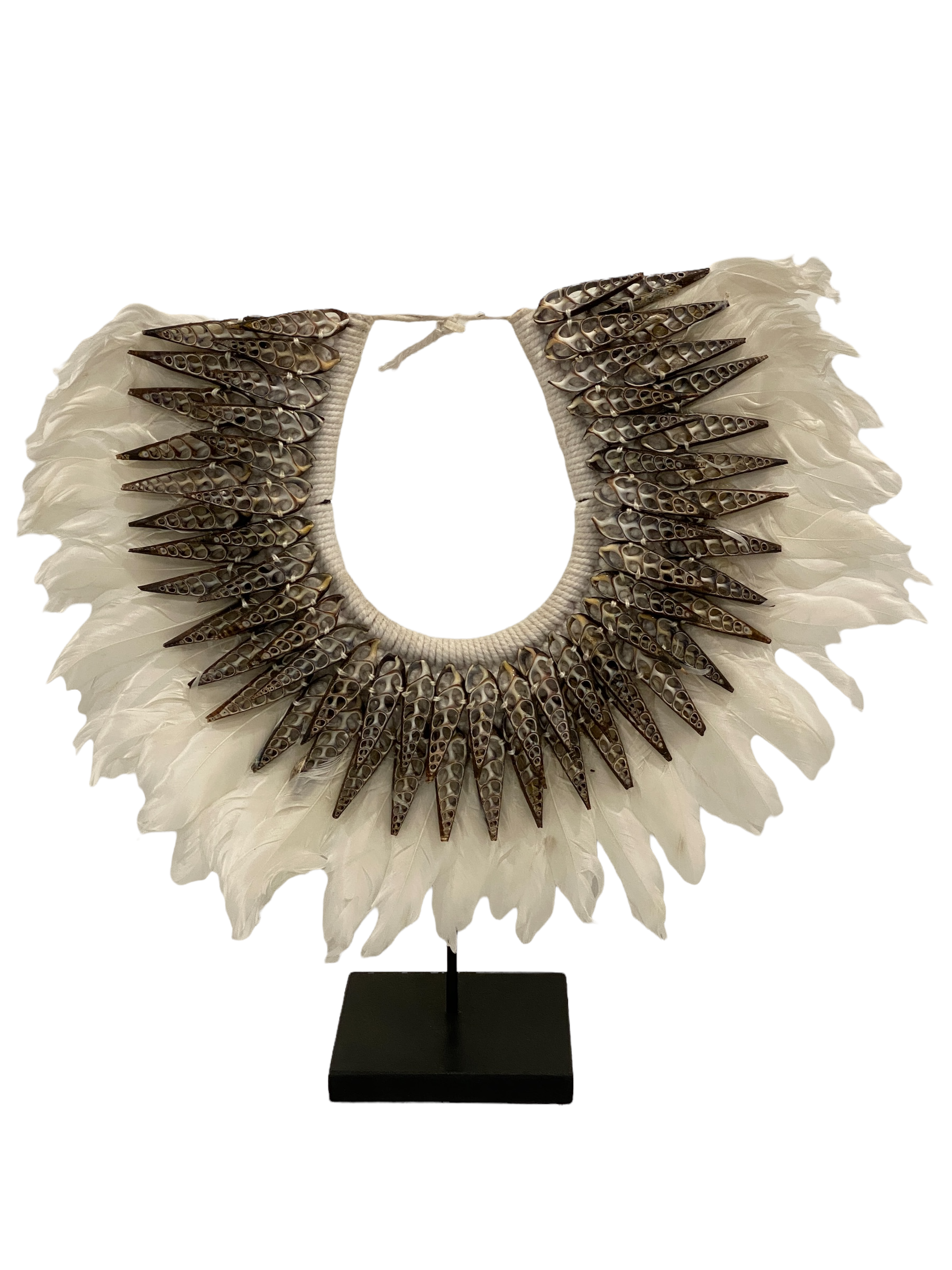 Handmade Feather Shell necklace 2204 Botanical Boys