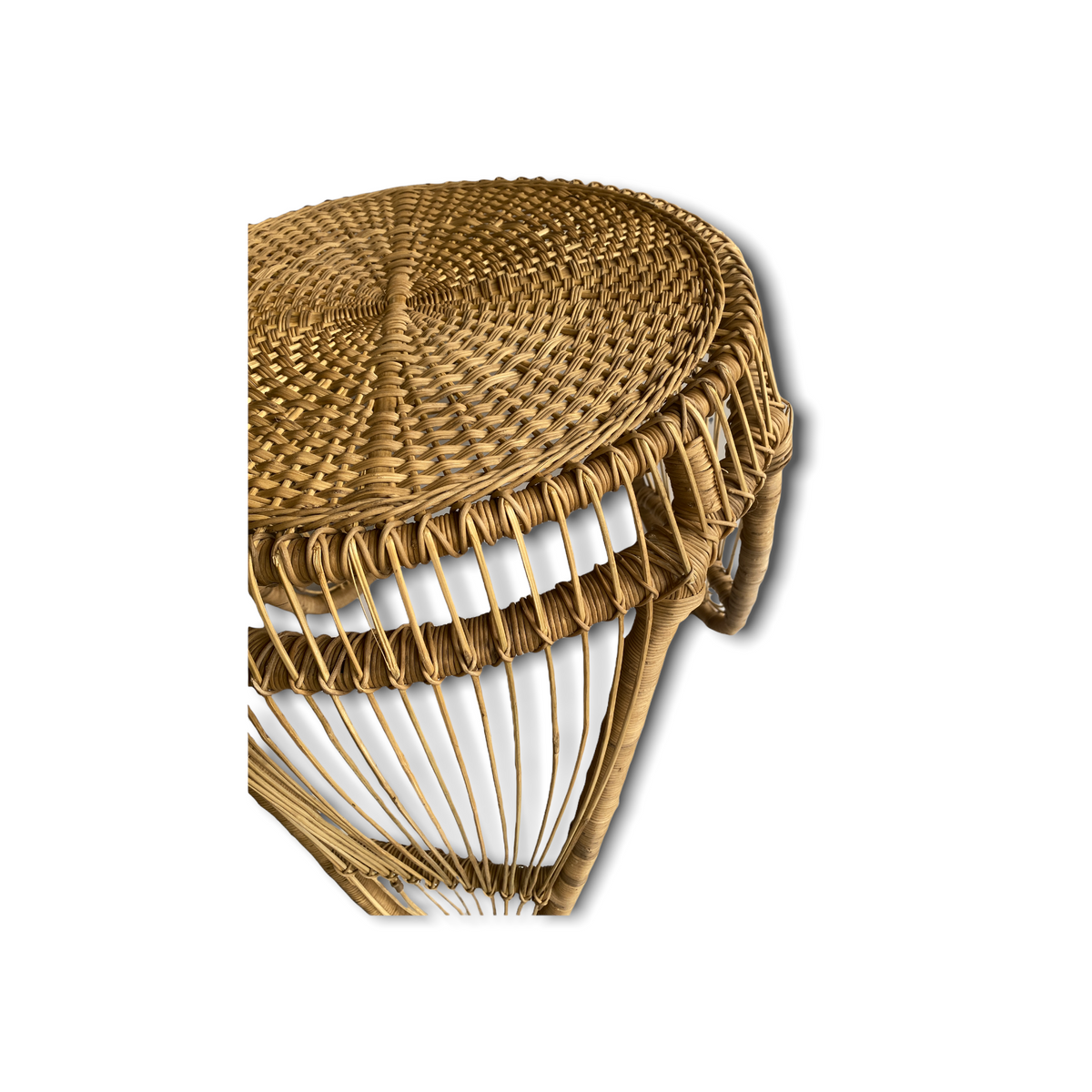 Malawi cane side table — another view