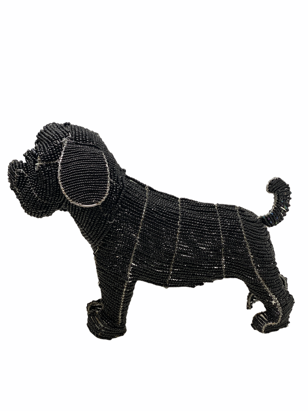 Hand Beaded Dog Sculpture - French Bulldog