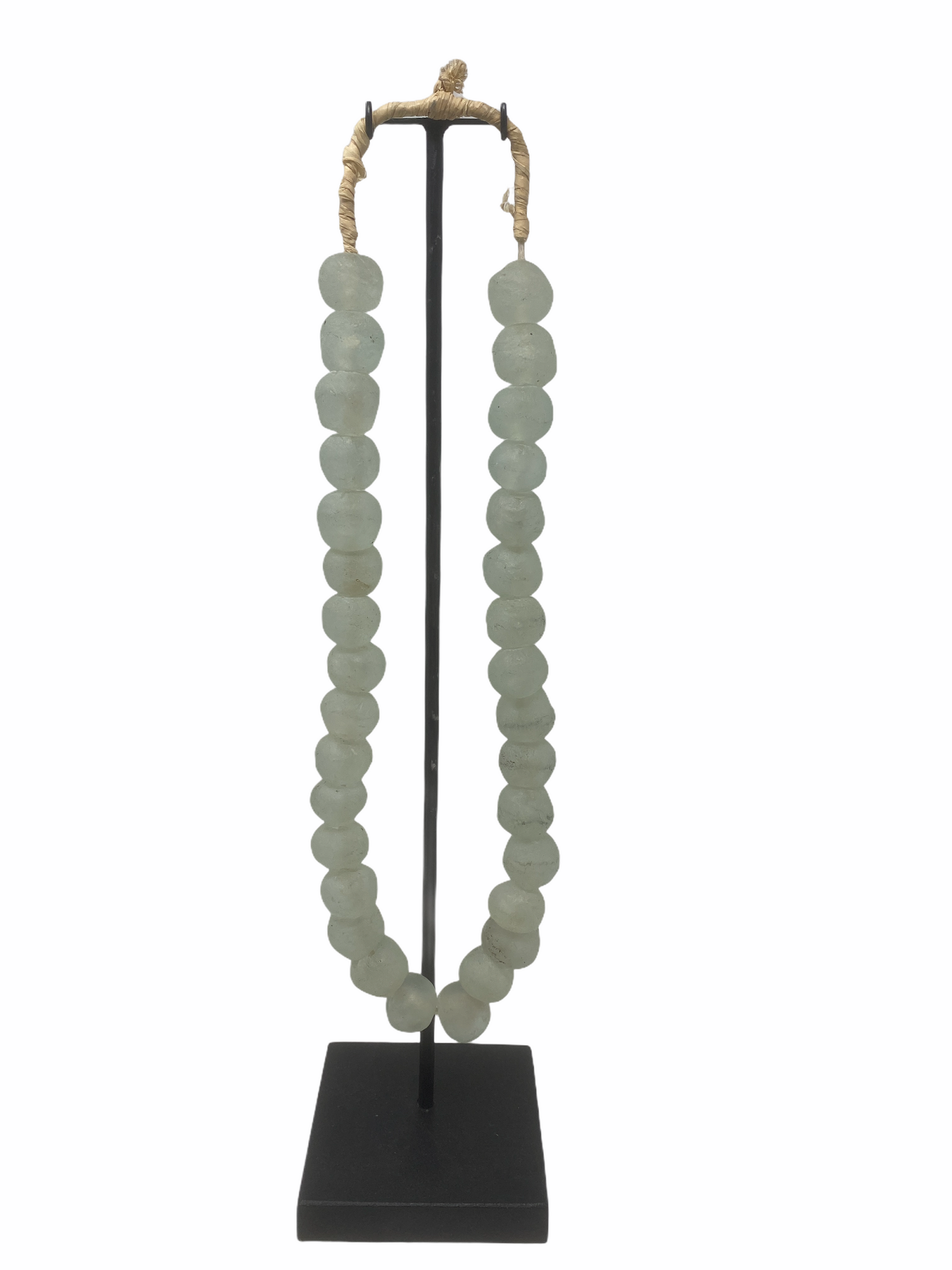 Ghana glass bead necklace - M Clear