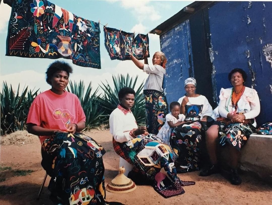 Mapula embroidered cushion 40x40 - South Africa