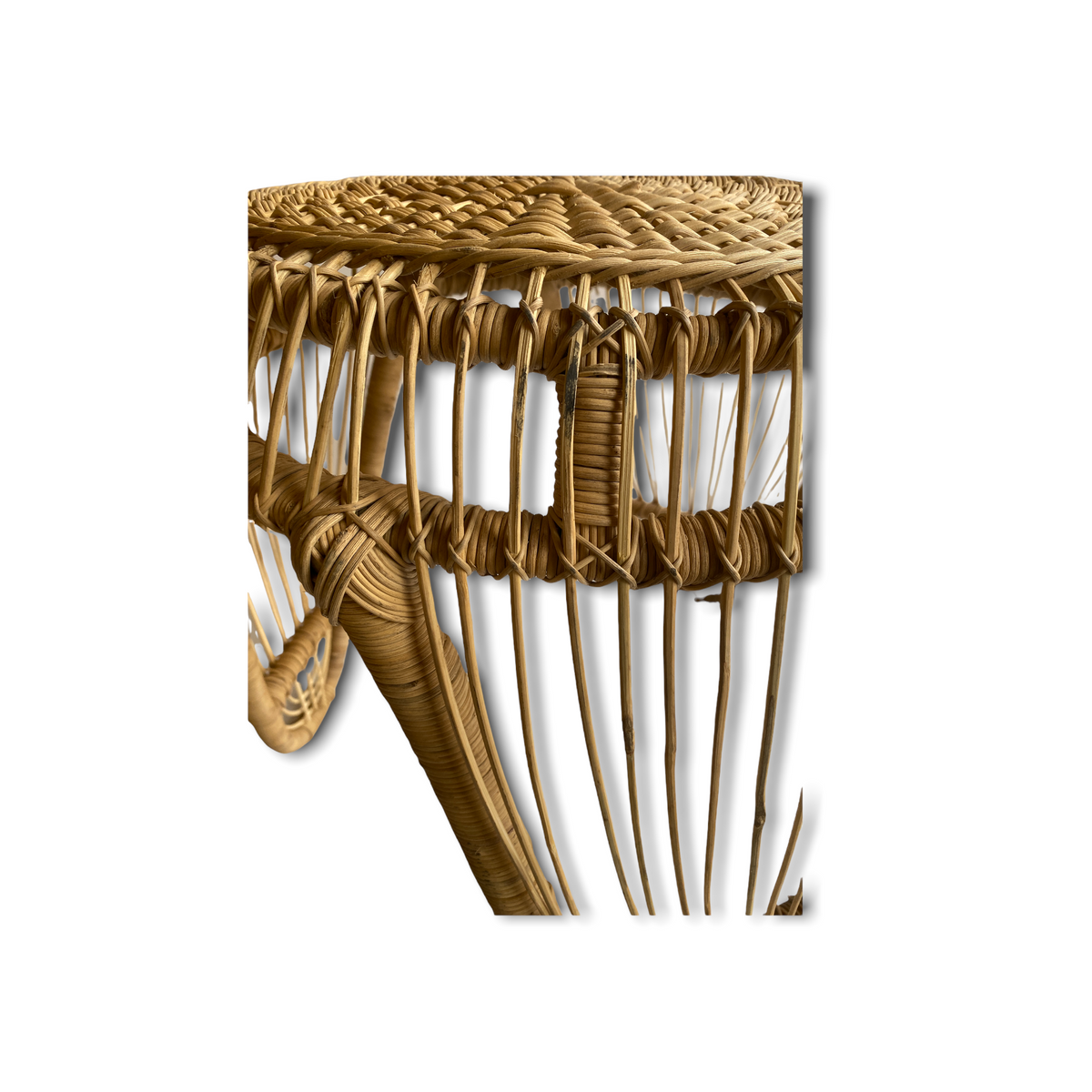 Malawi cane side table — detail of the knotwork