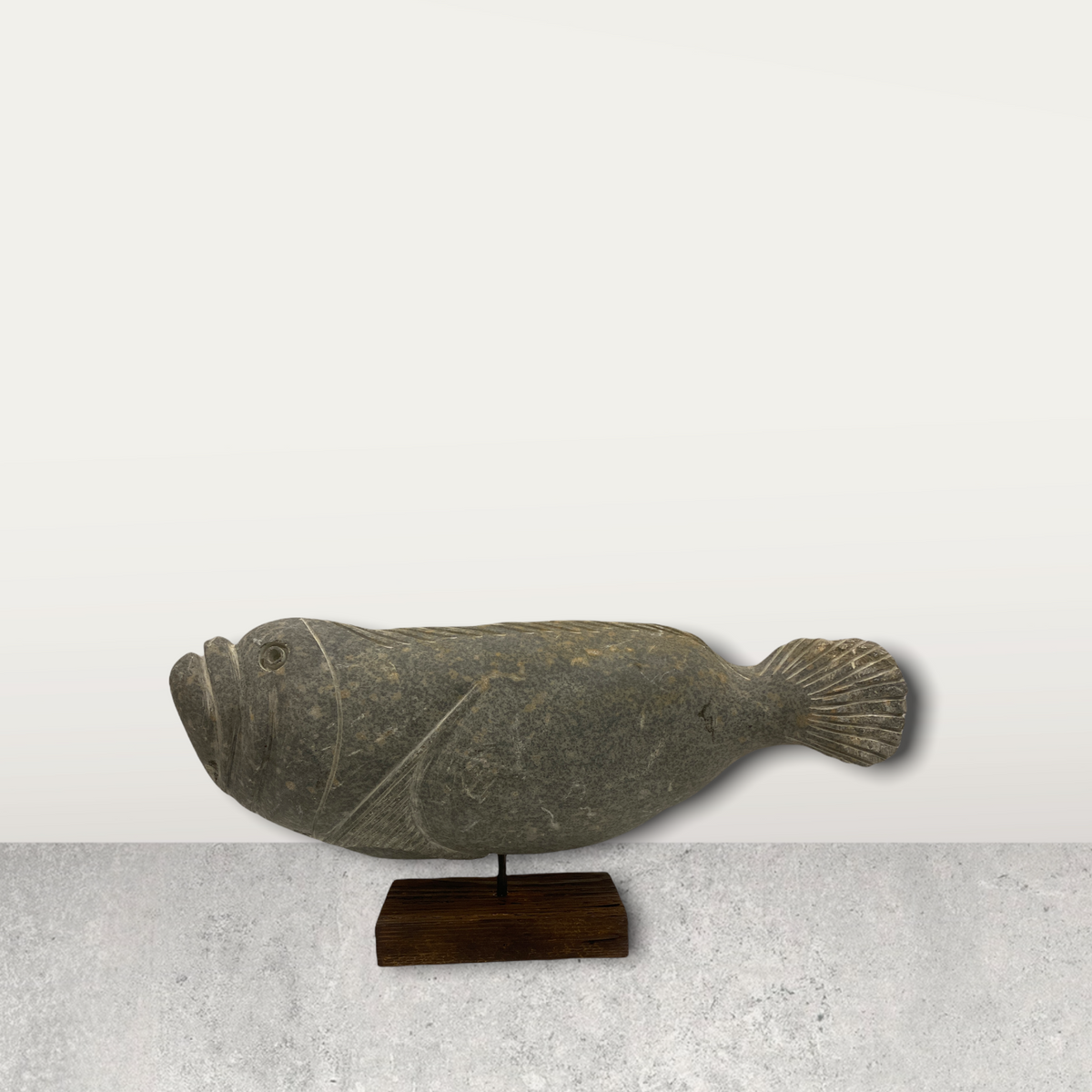Stone Fish Sculpture - Zimbabwe (35.1)