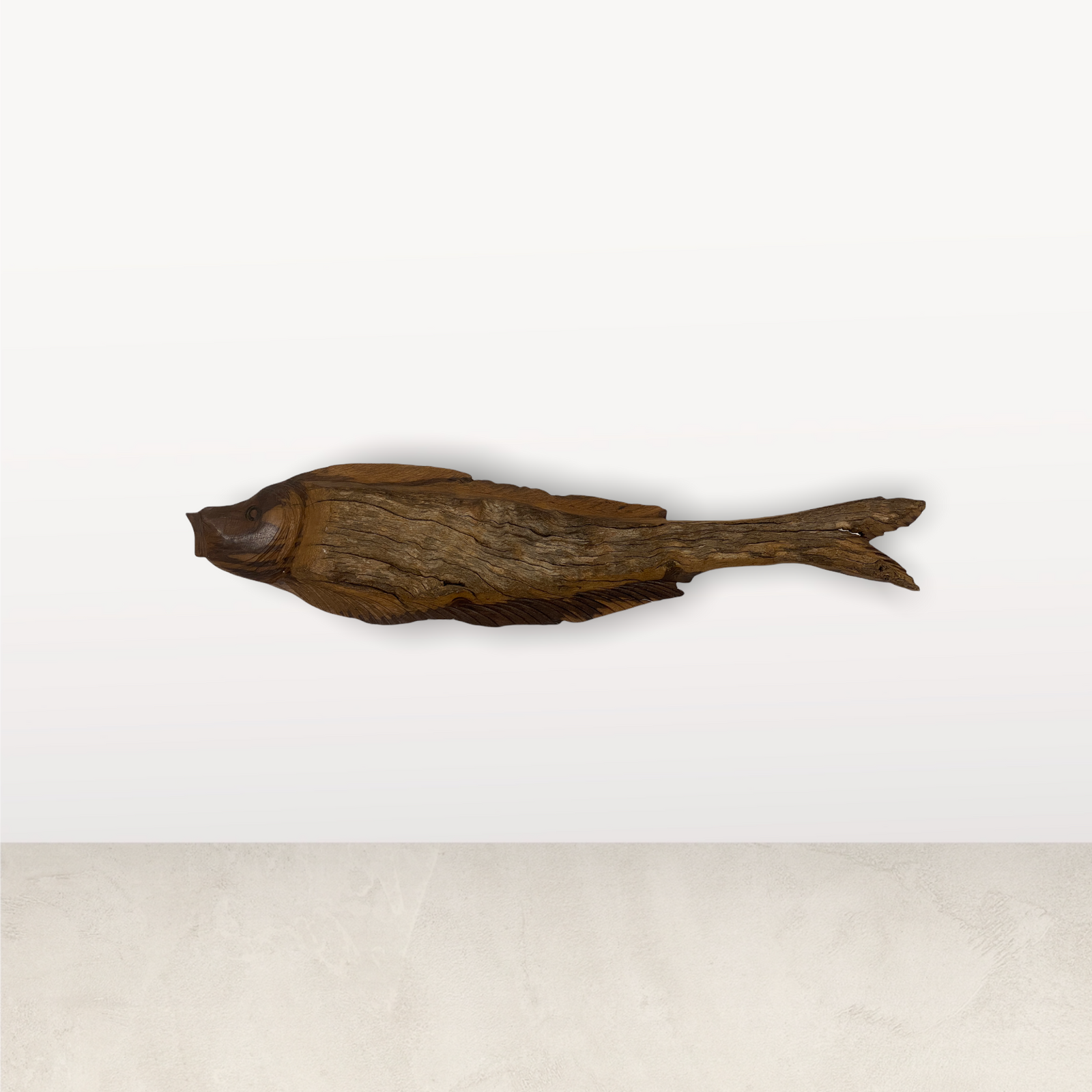 Driftwood Hand Carved Fish - (L10.7)