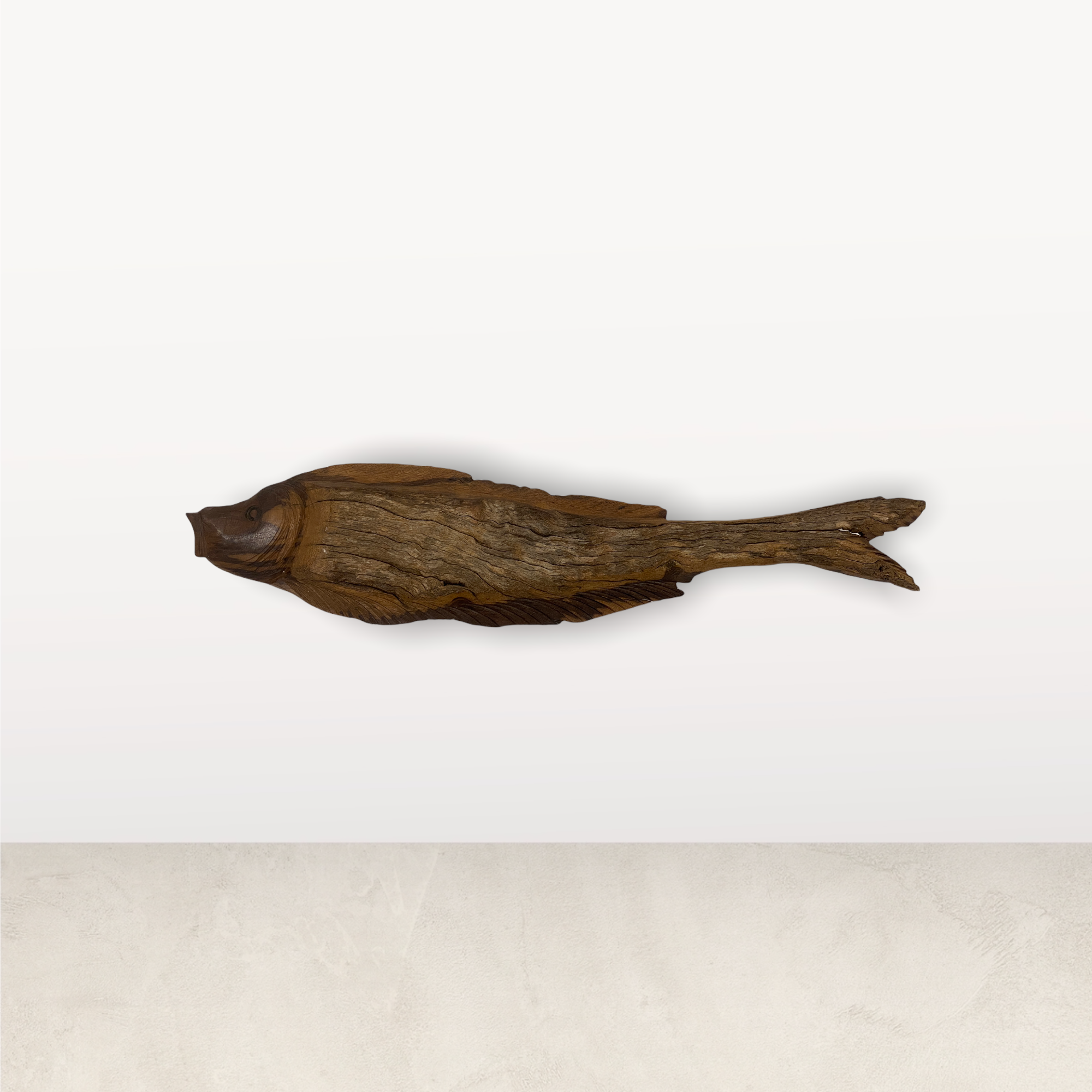 Driftwood Hand Carved Fish - (L10.7)