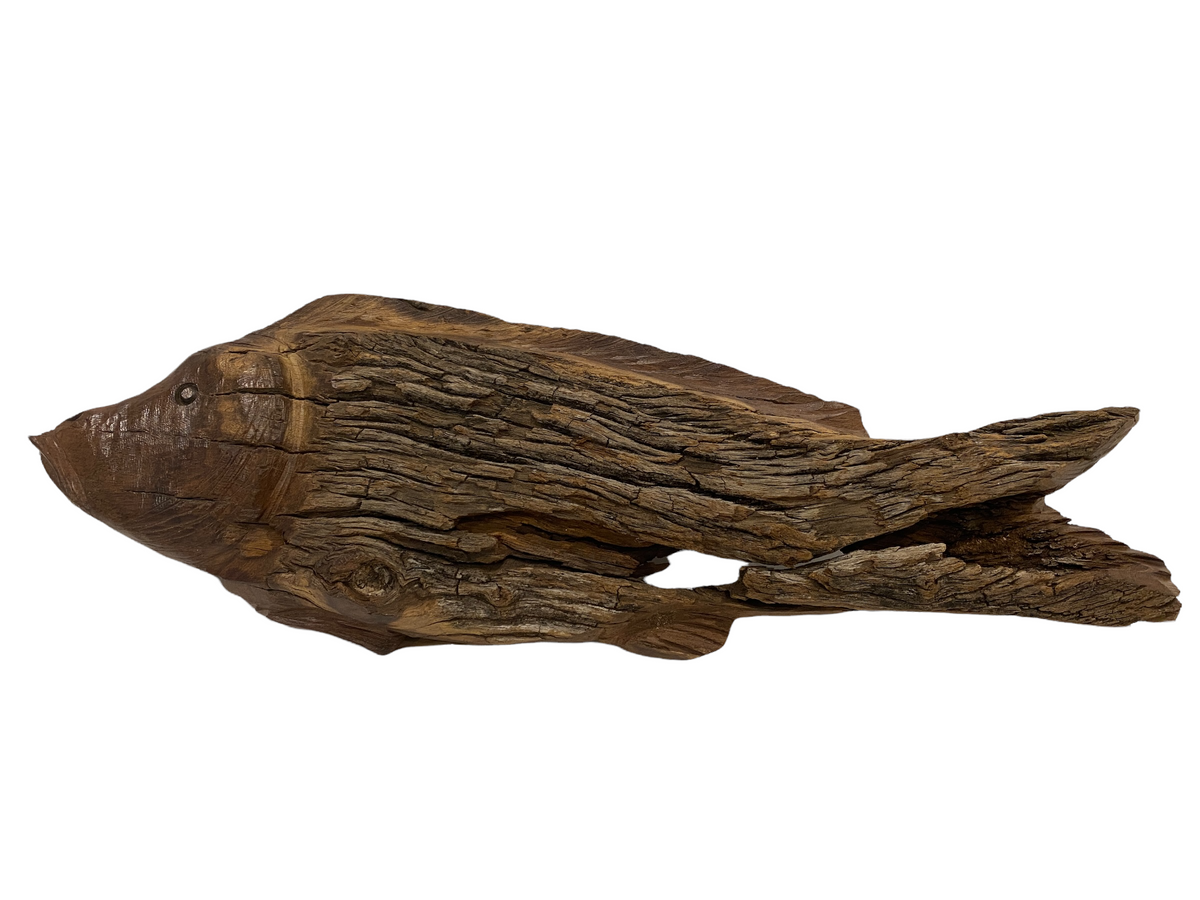 Driftwood Hand Carved Fish - M (1204)