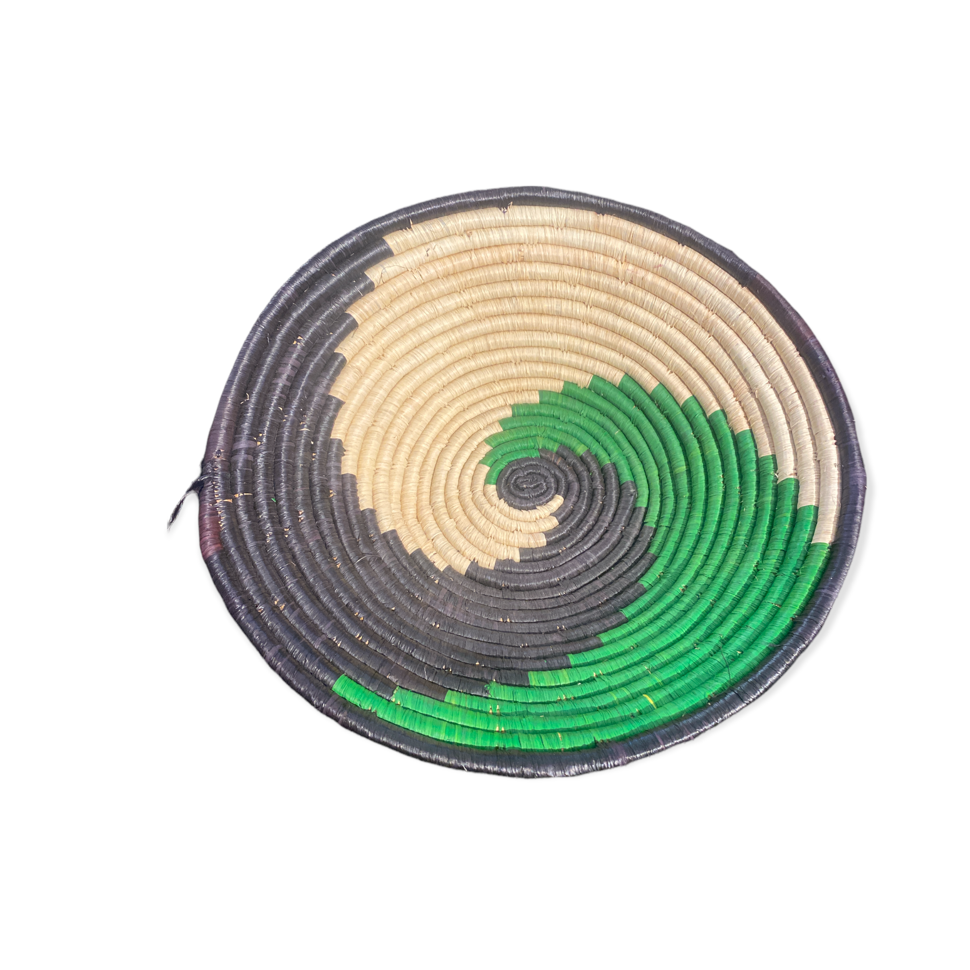 Senegal Wall Basket - Green/black 30x10cm