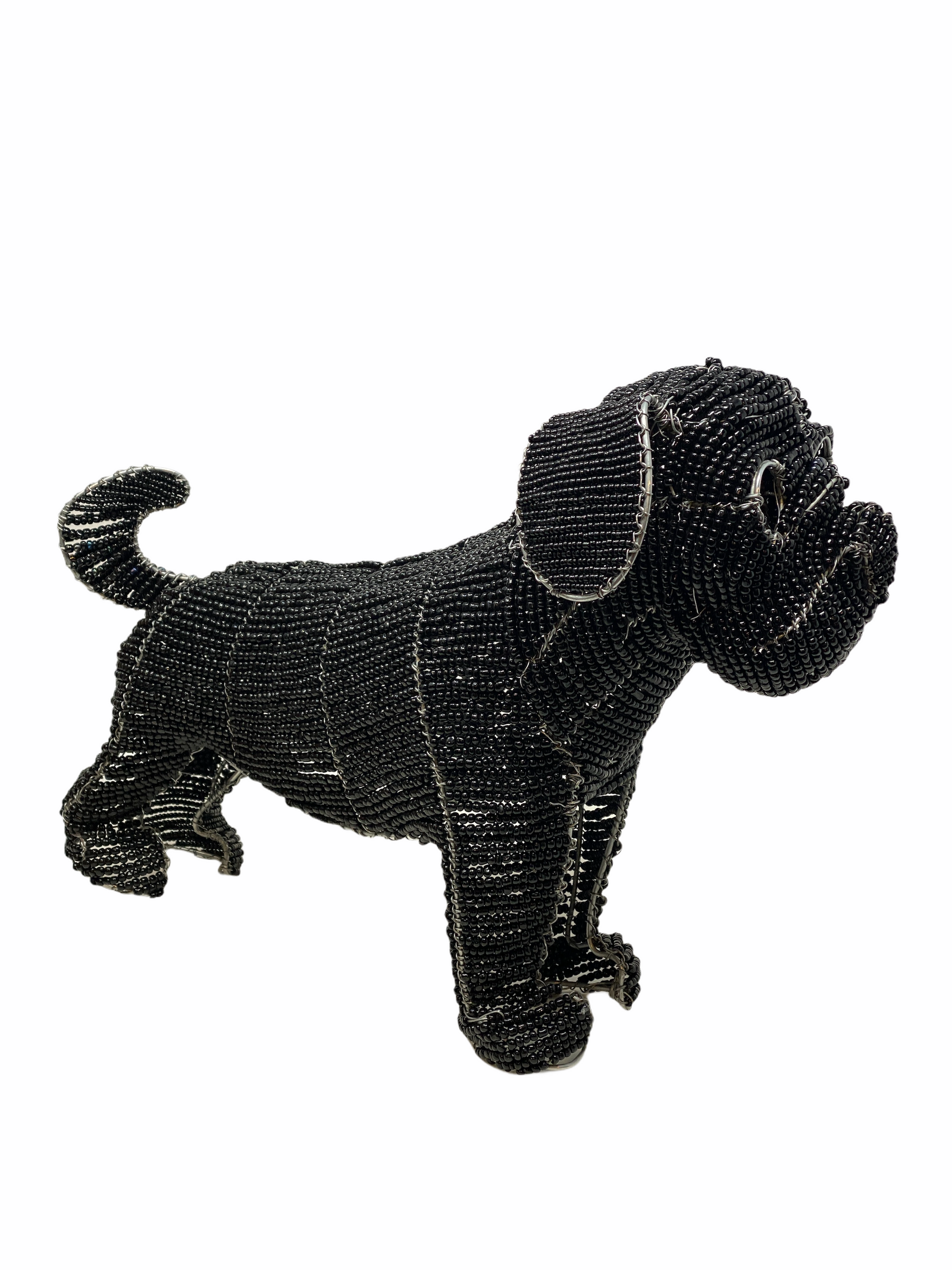 Hand Beaded Dog Sculpture - French Bulldog