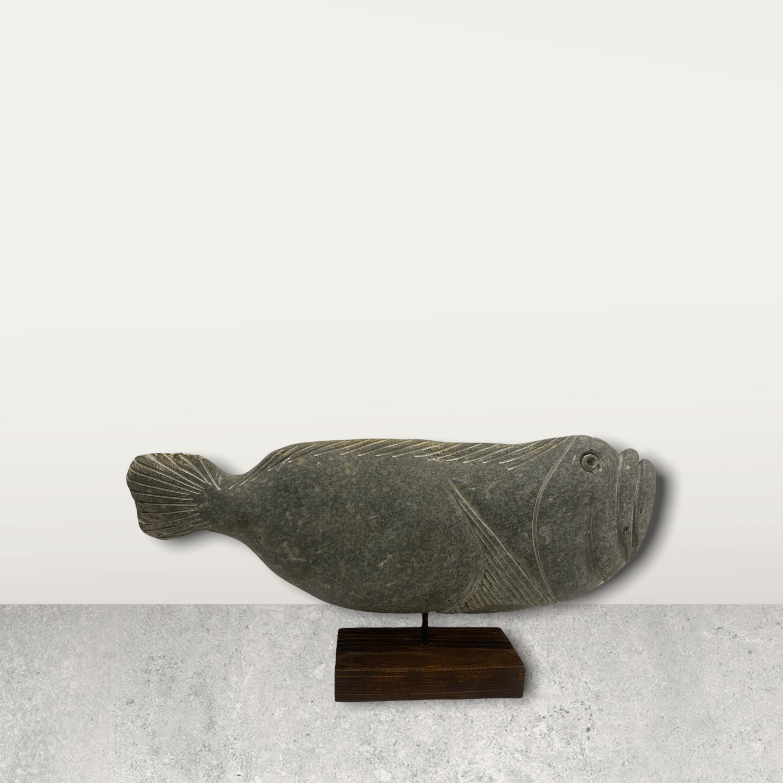 Stone Fish Sculpture - Zimbabwe (35.1)
