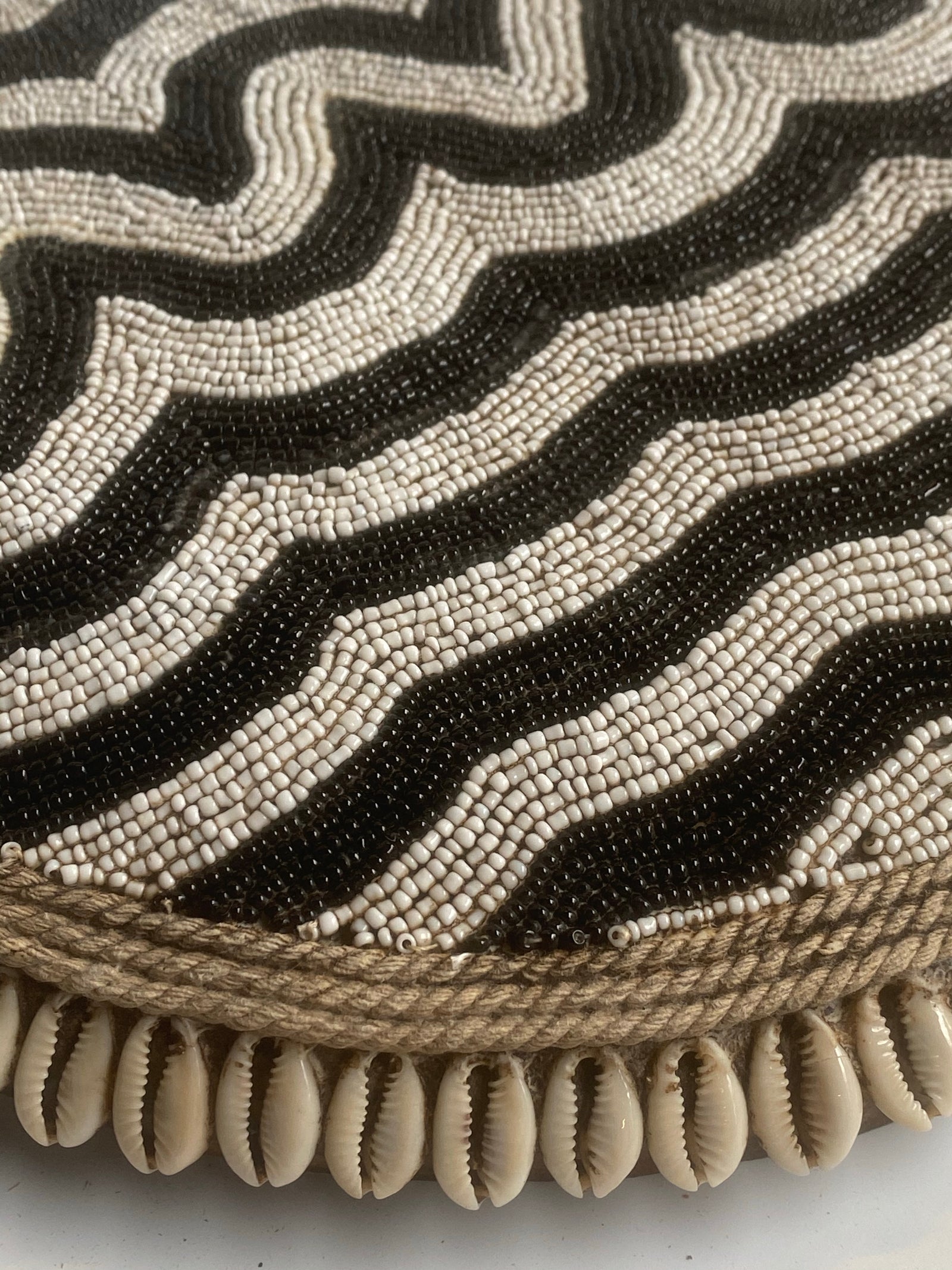 Cameroon beaded shield — side view