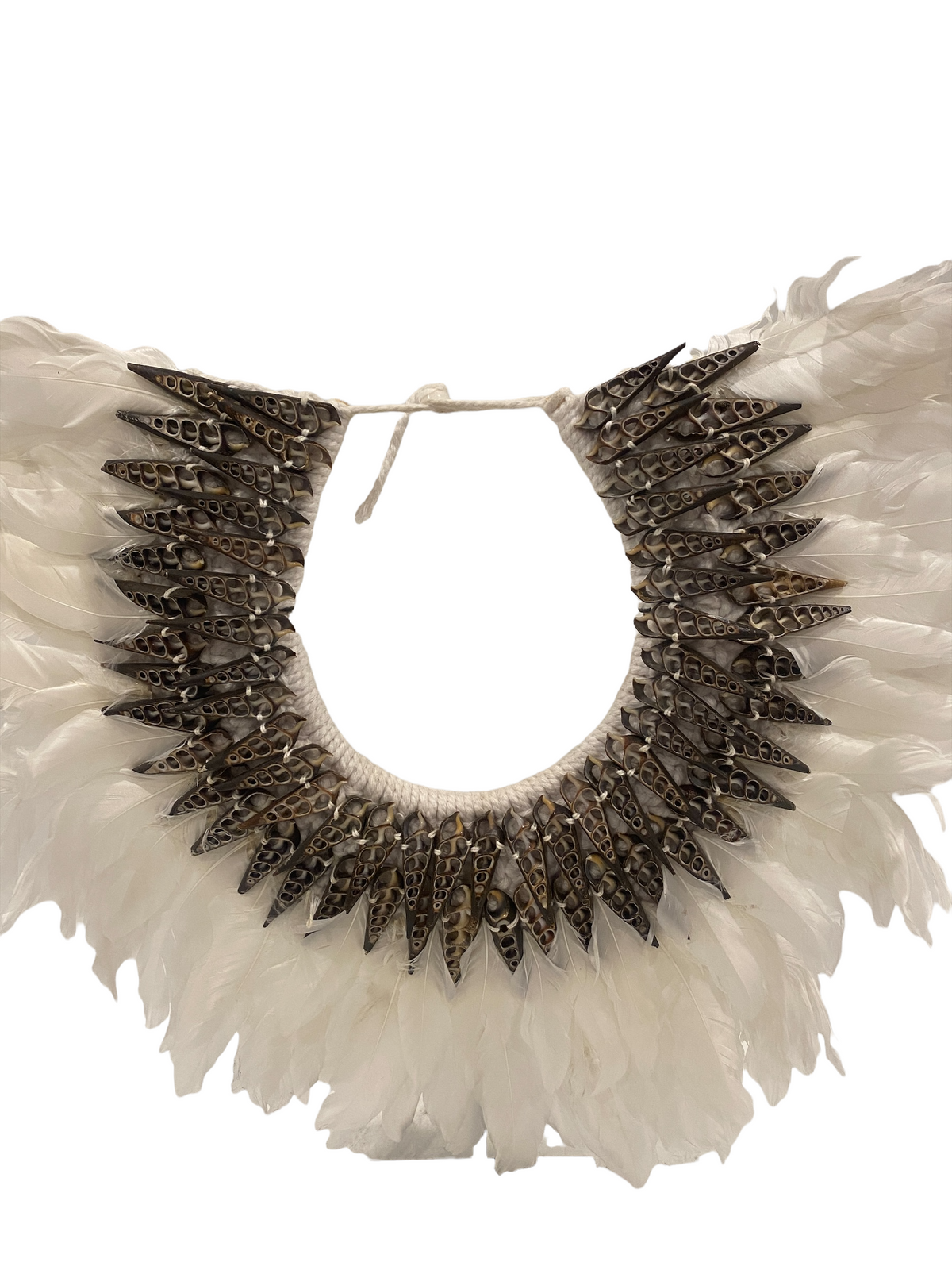 Feather &amp; shell necklace (22.5) white