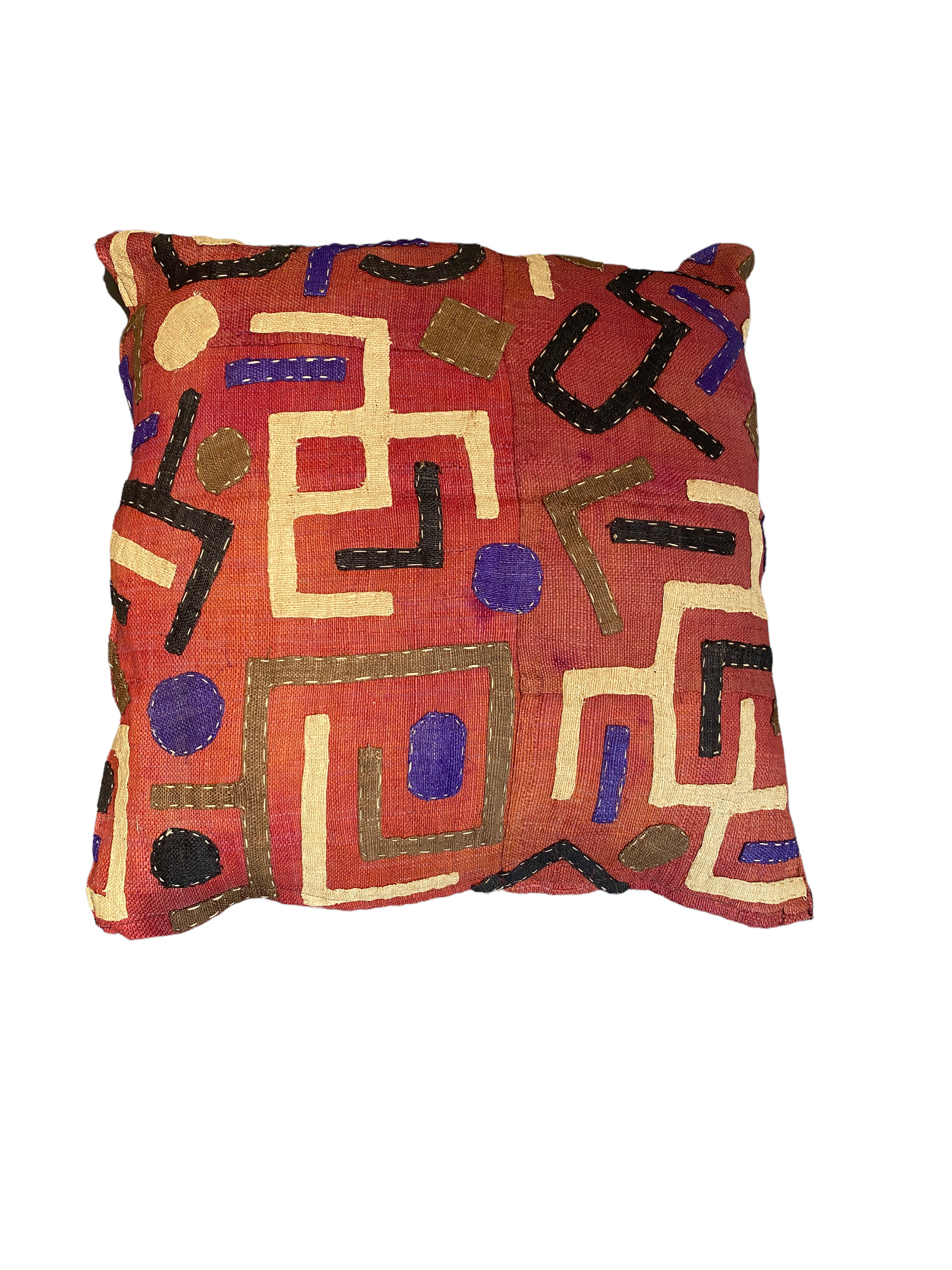 African Kuba Cloth Cushion 60x60  (02)