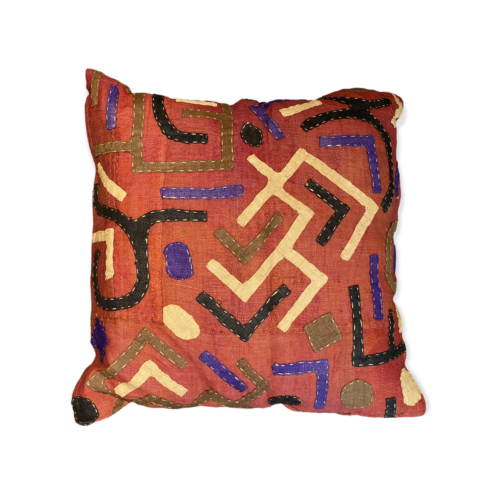 African Kuba Cloth cushion 60x60cm (01)