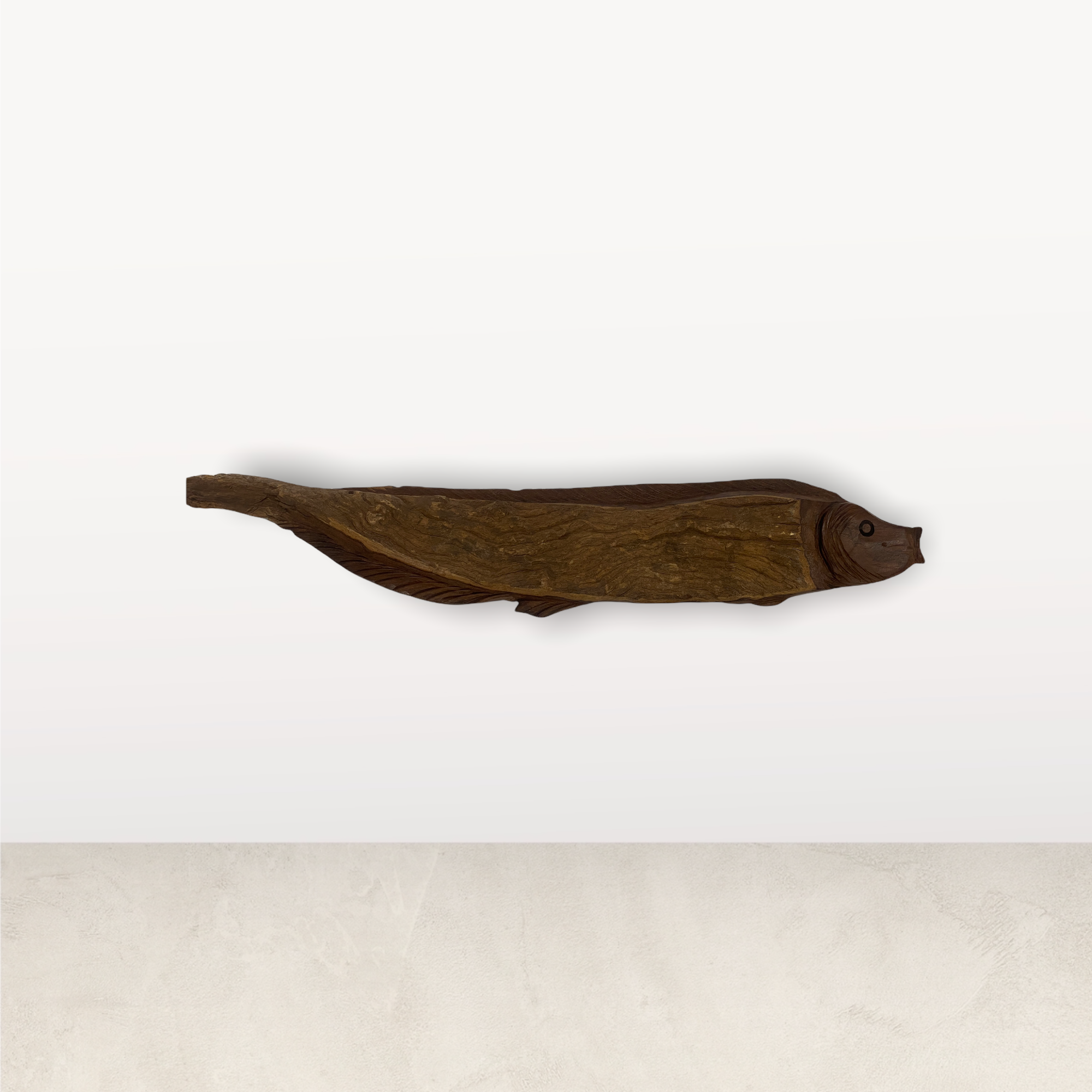 Driftwood Hand Carved Fish - (L11.9)
