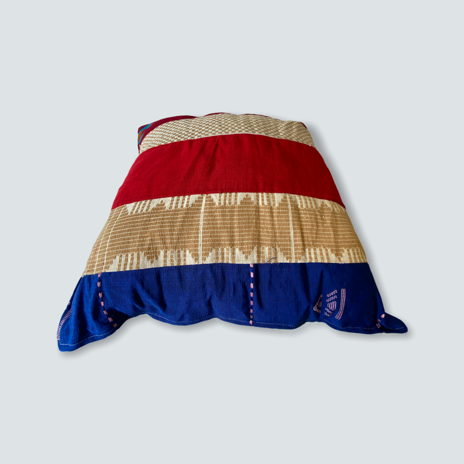 Handwoven Nupe cloth cushion from Nigeria, 50 by 50cm
