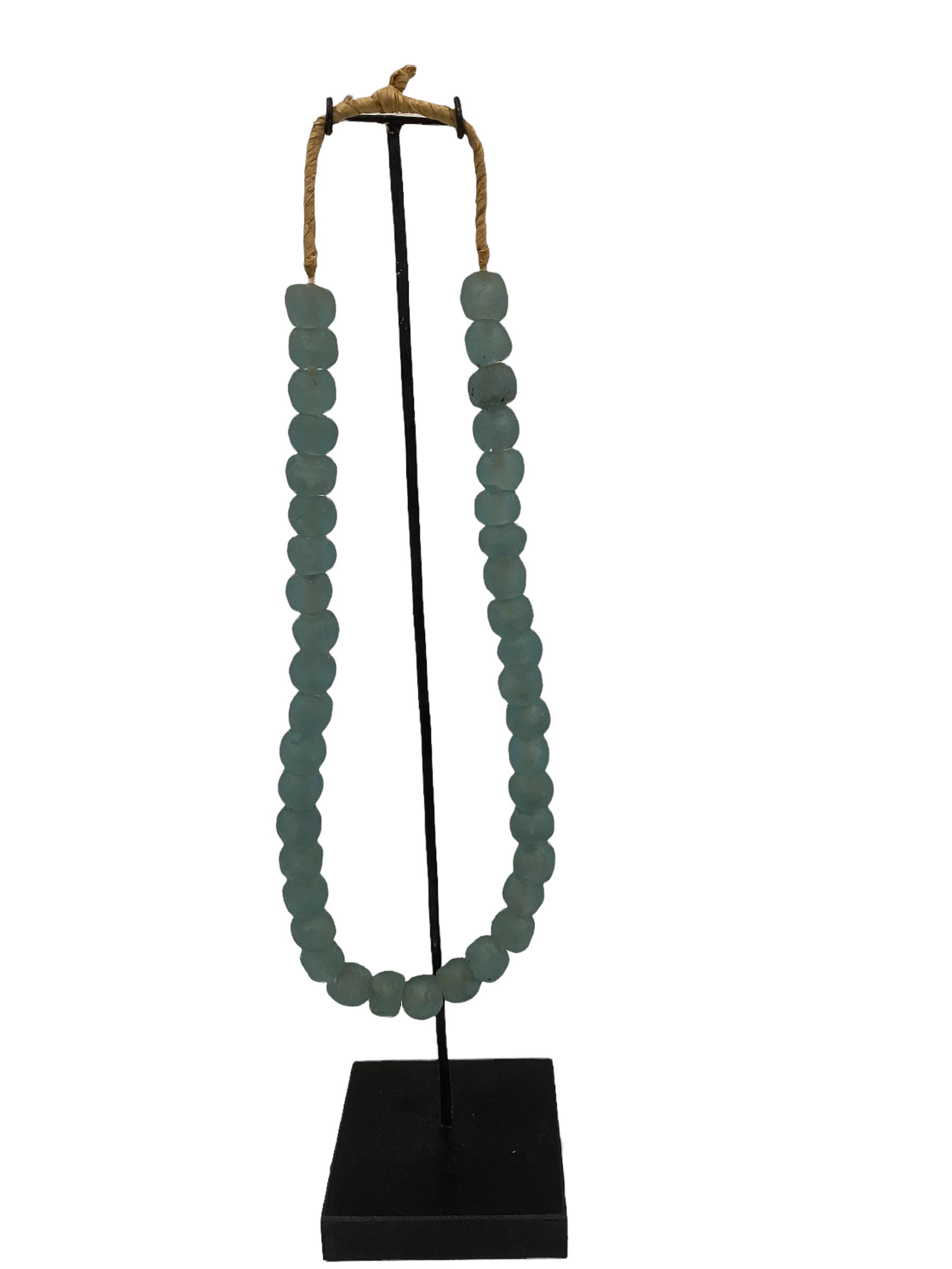 Ghana Glass Beads Necklace- blue (83.3))